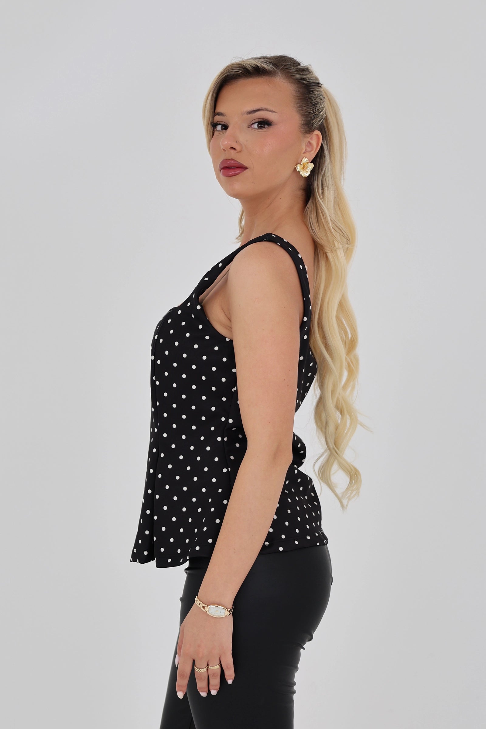 Maice black polka dot