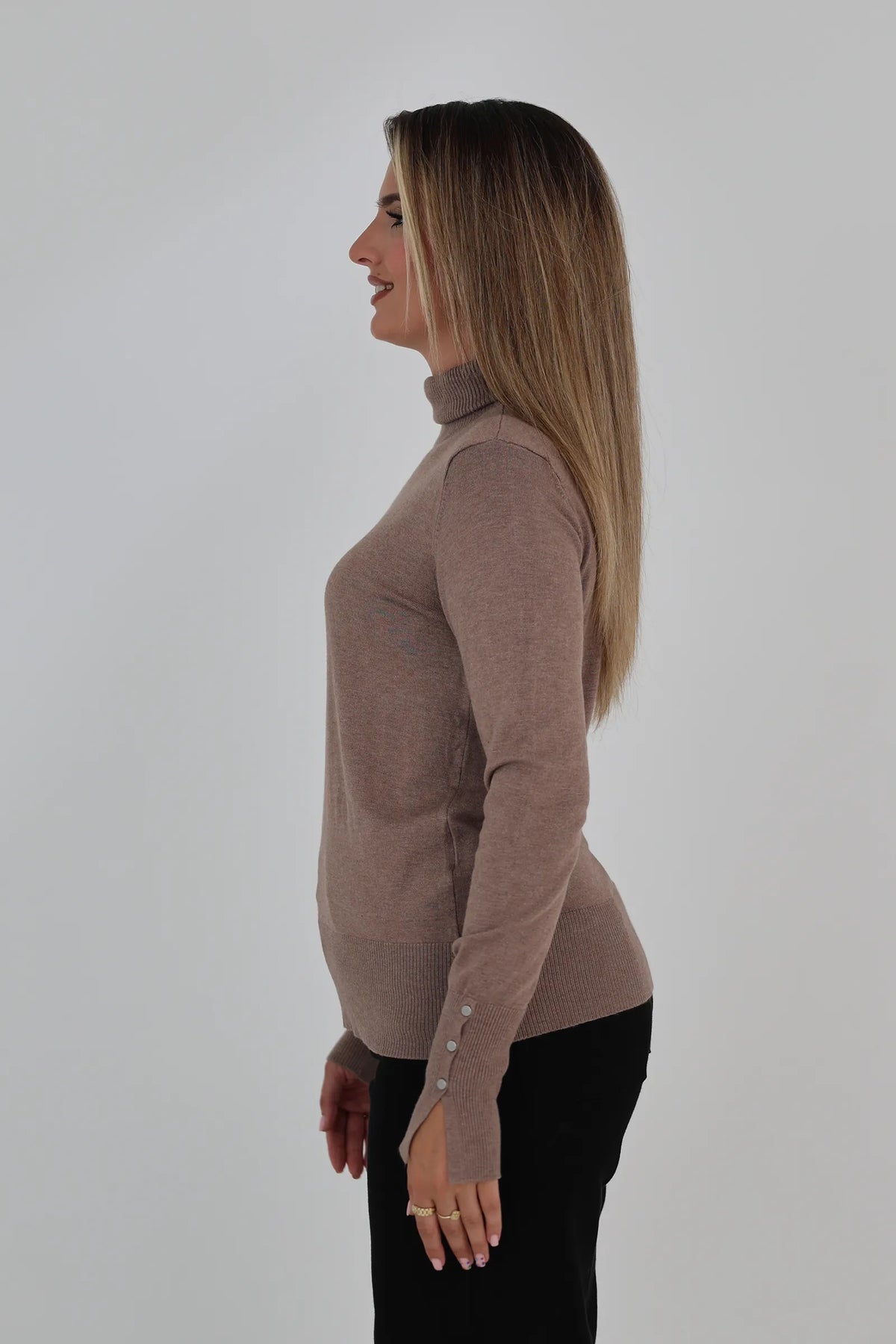 Rrollke mock neck top