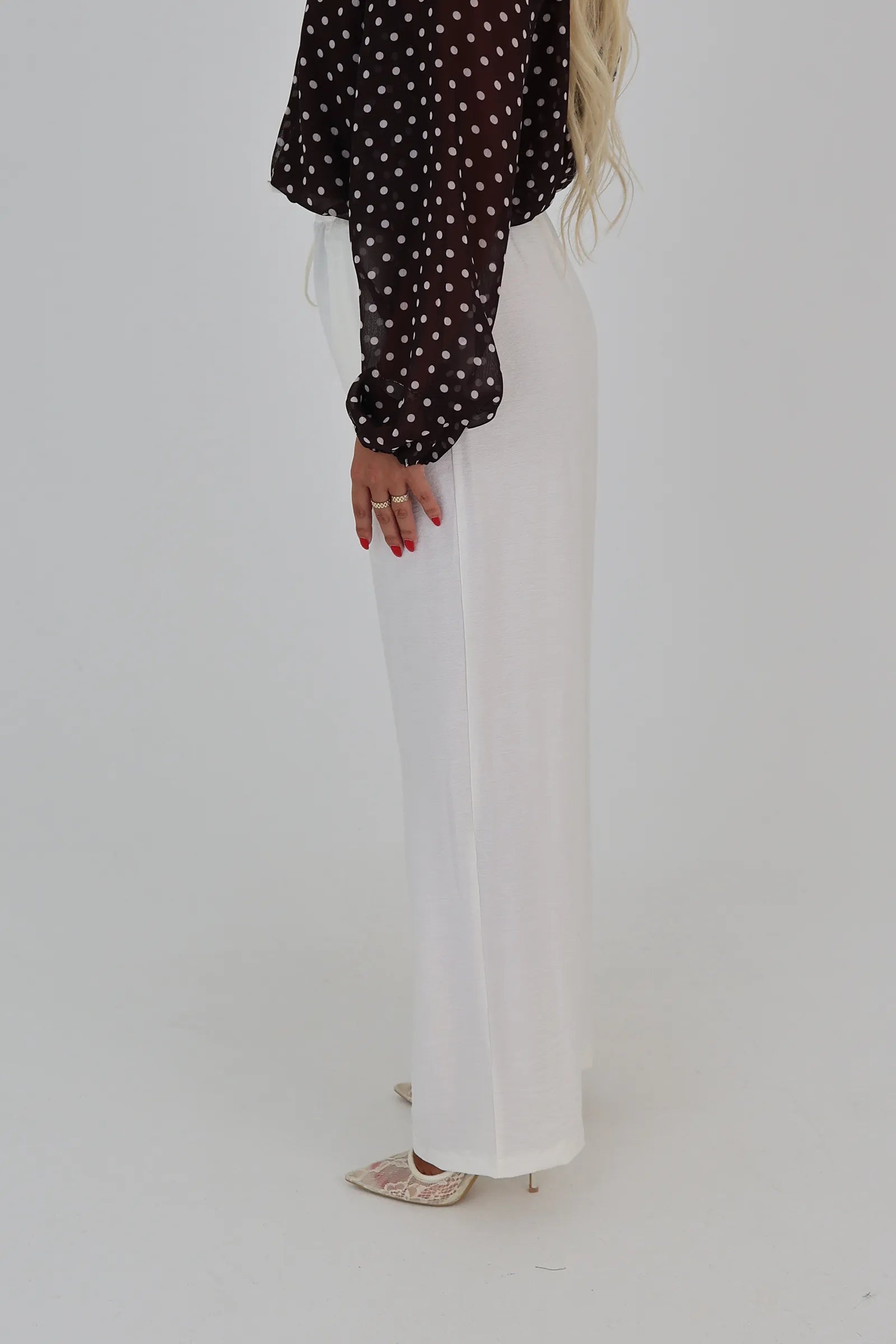 Pantallona linen wide leg