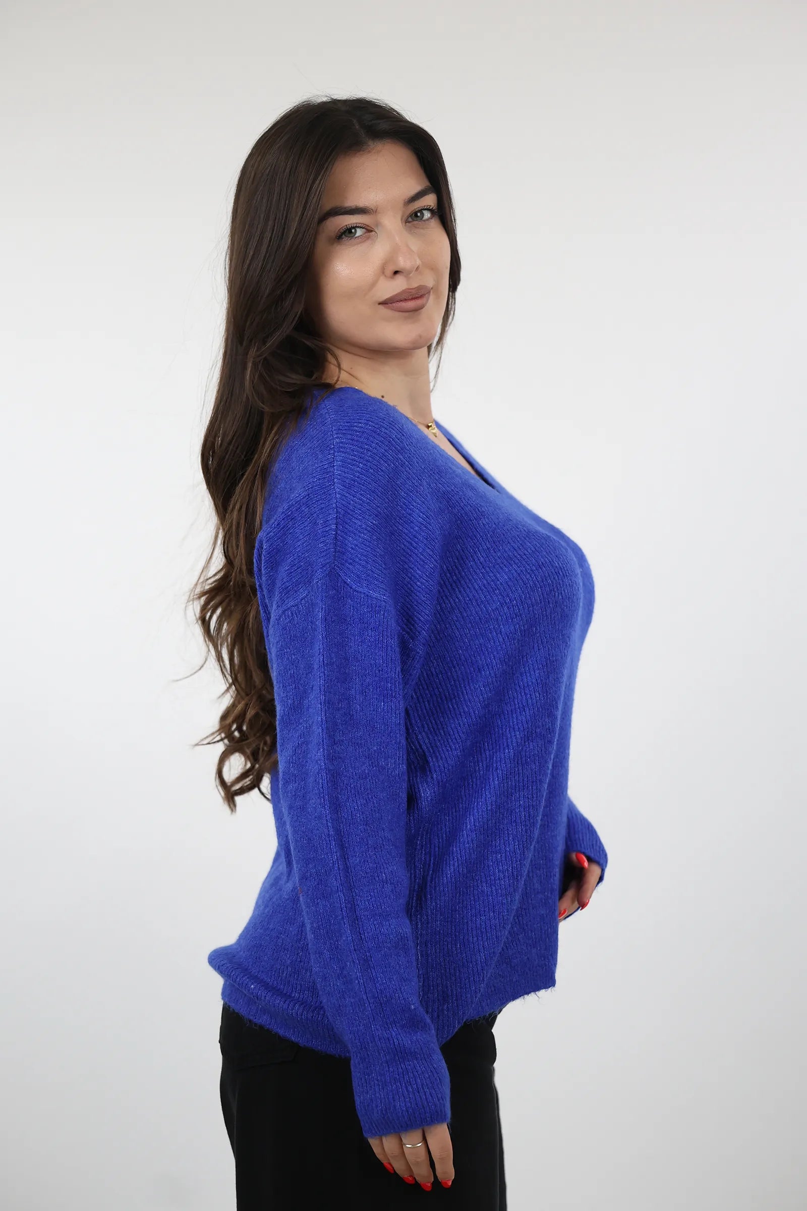 XHEMPER Deep V Knit