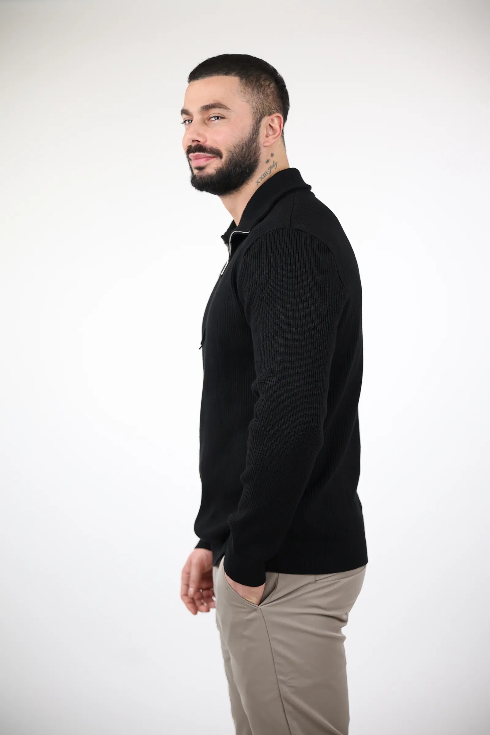 XHEMPER Funnel Neck Rib