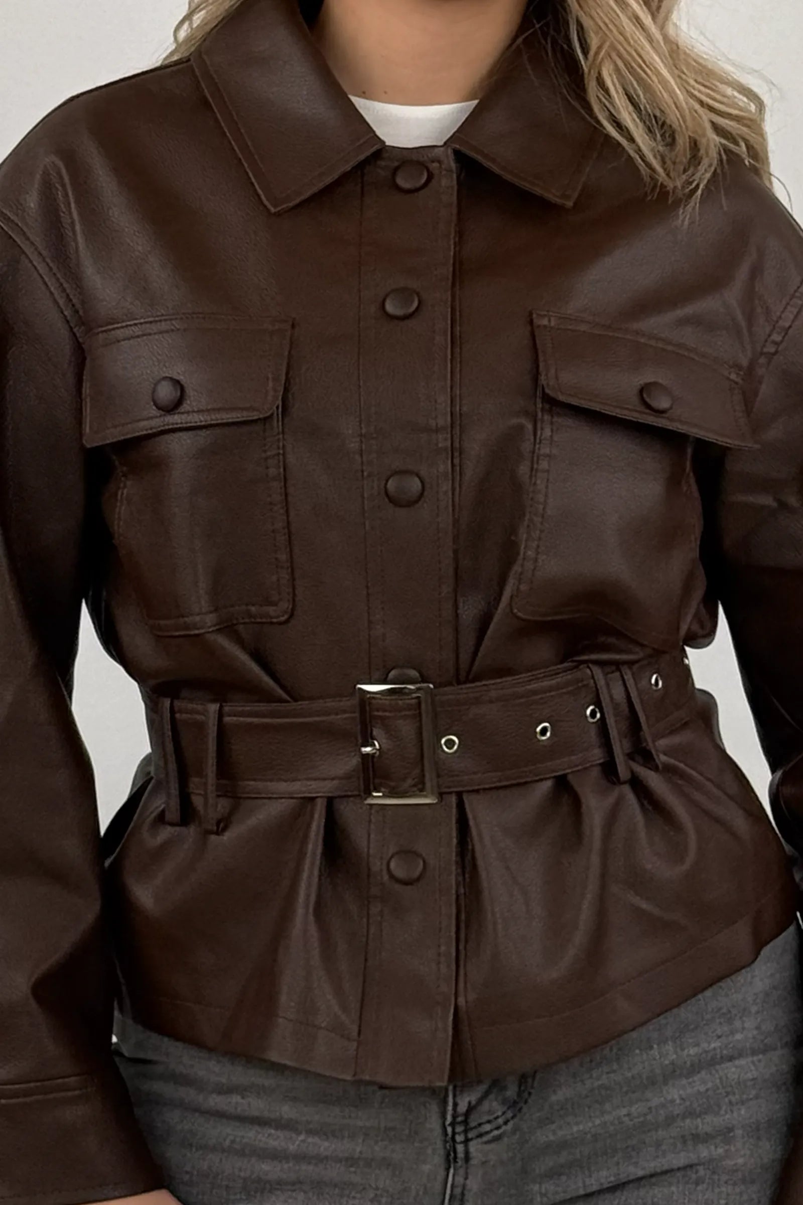 Jakne leather overshirt