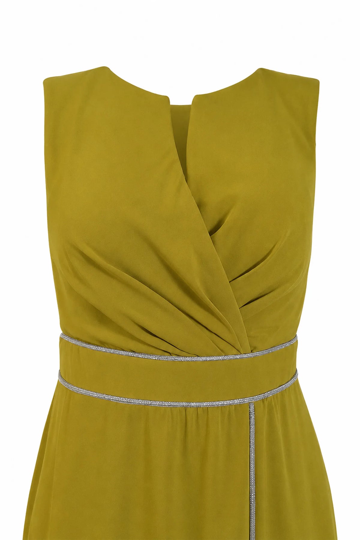 Fustan olive pleated