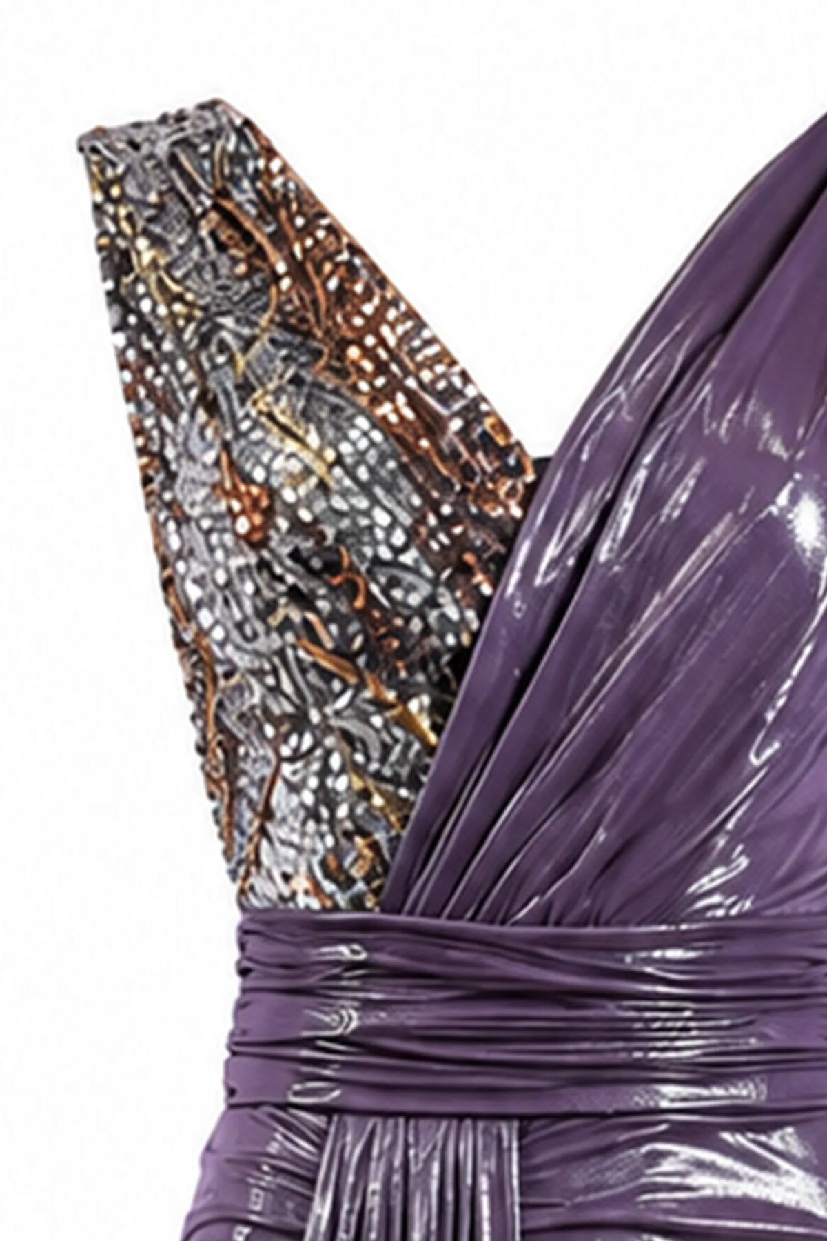 Fustan metallic two-tone