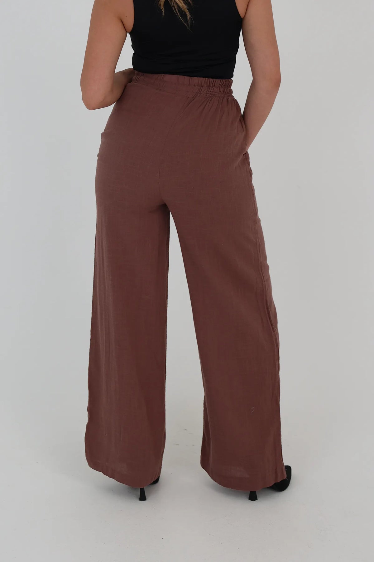 Pantallona linen wide leg