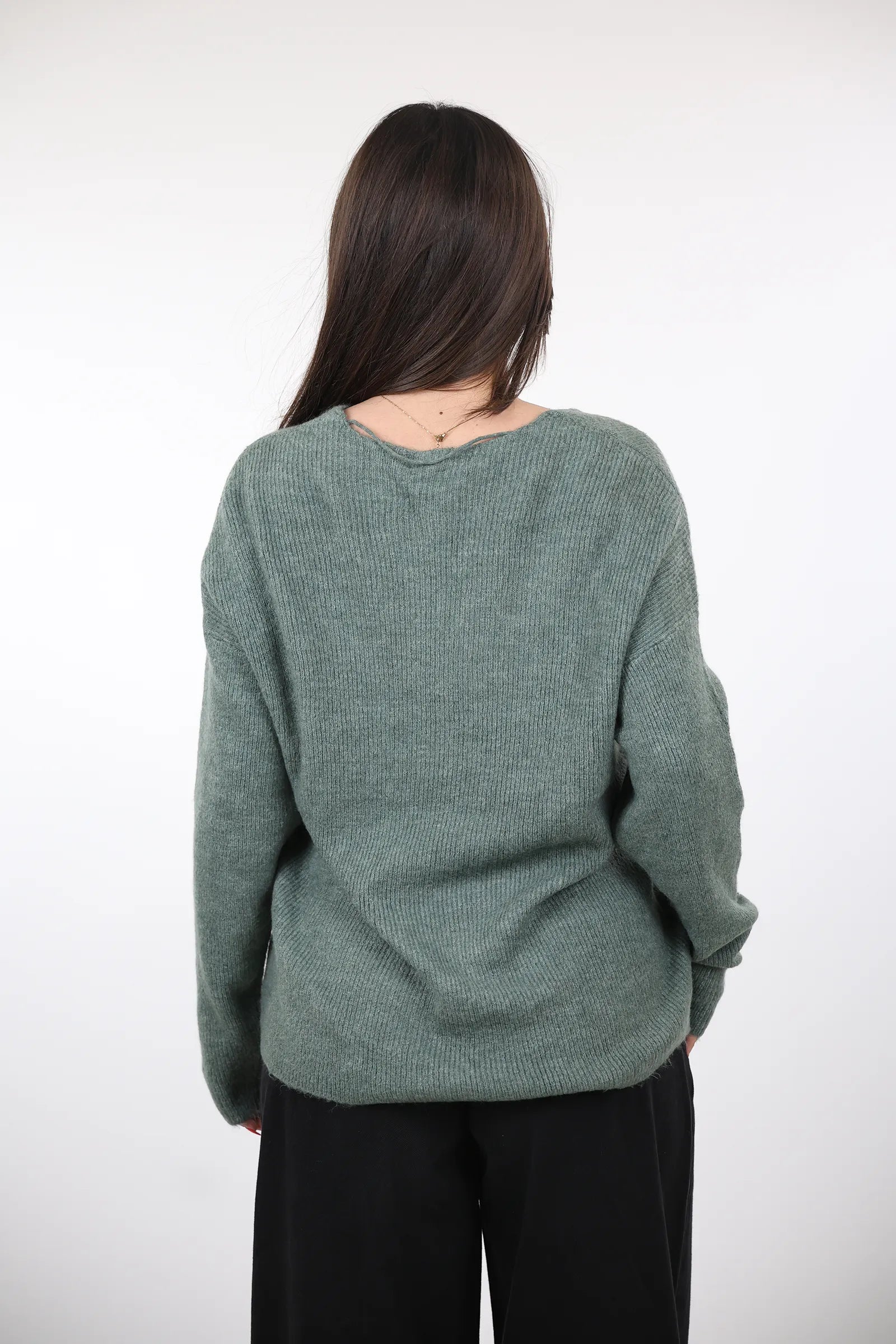 XHEMPER Deep V Knit
