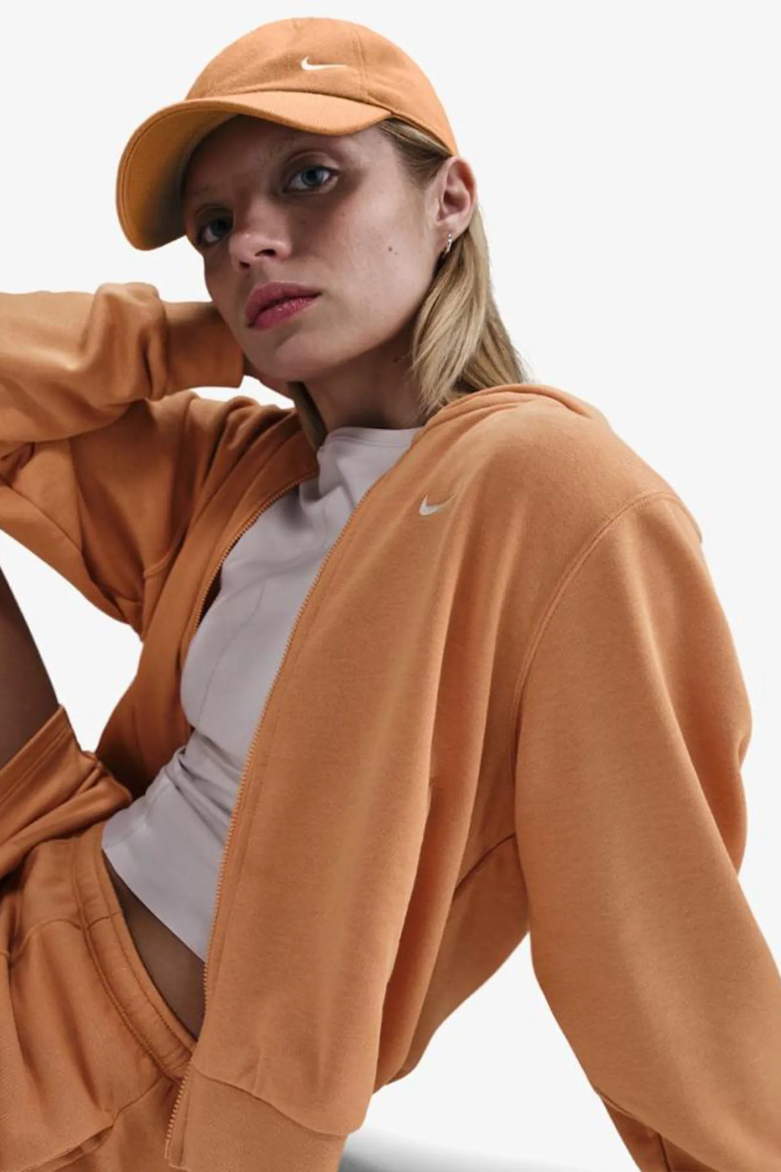 DUKS NIKE FELPA CHILL TERRY CON ZIP E CAPPUCCIO DONNA FN2415 856