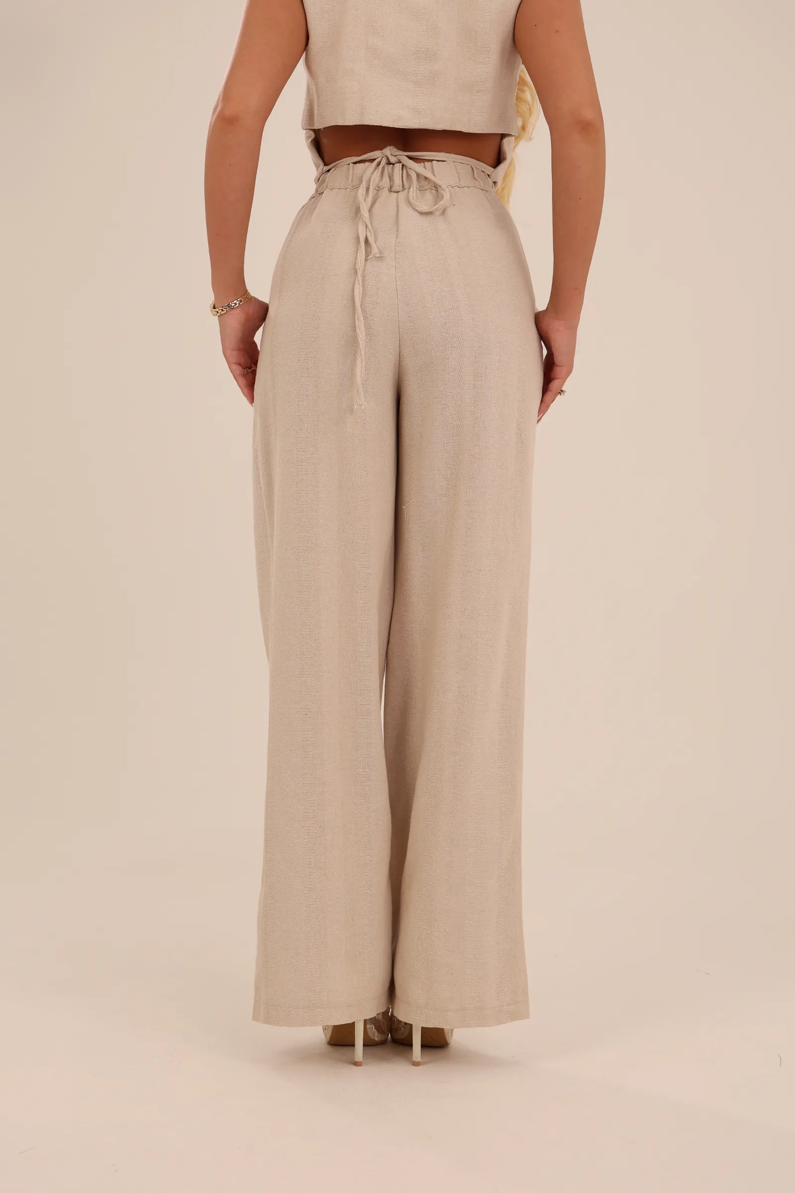 Pantallona high waisted linen
