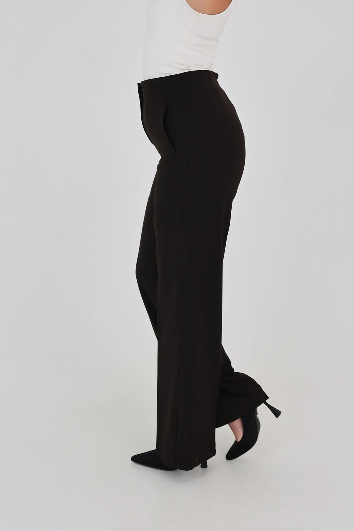 Pantallona wide-leg cropped