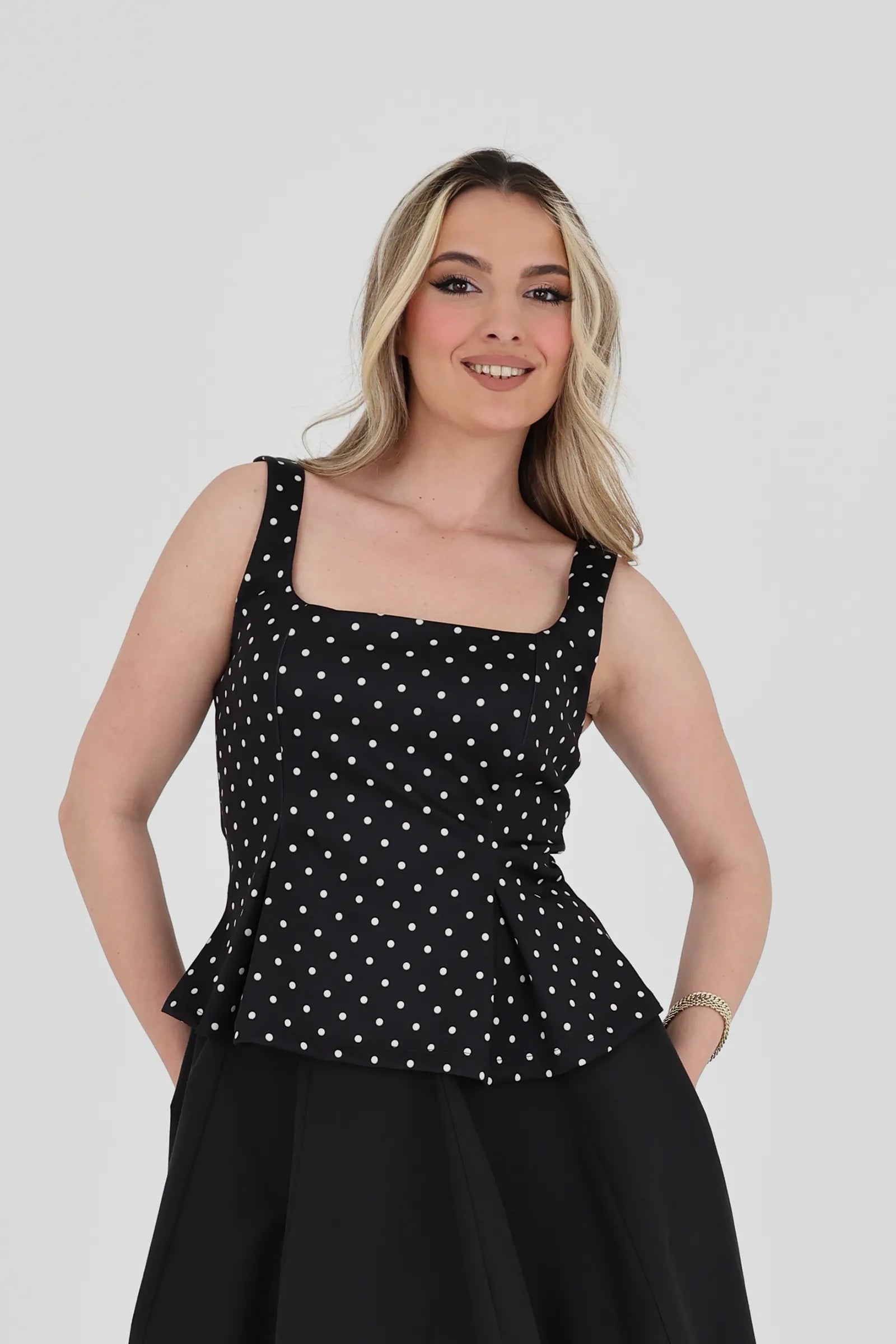 Maice black polka dot