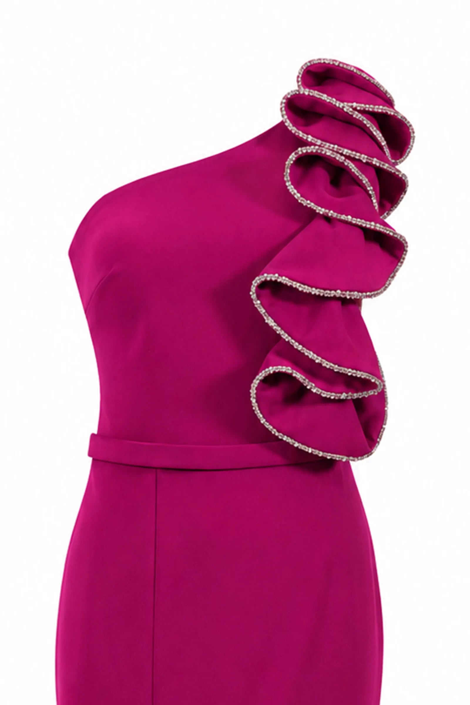 Fustan fuchsia volane