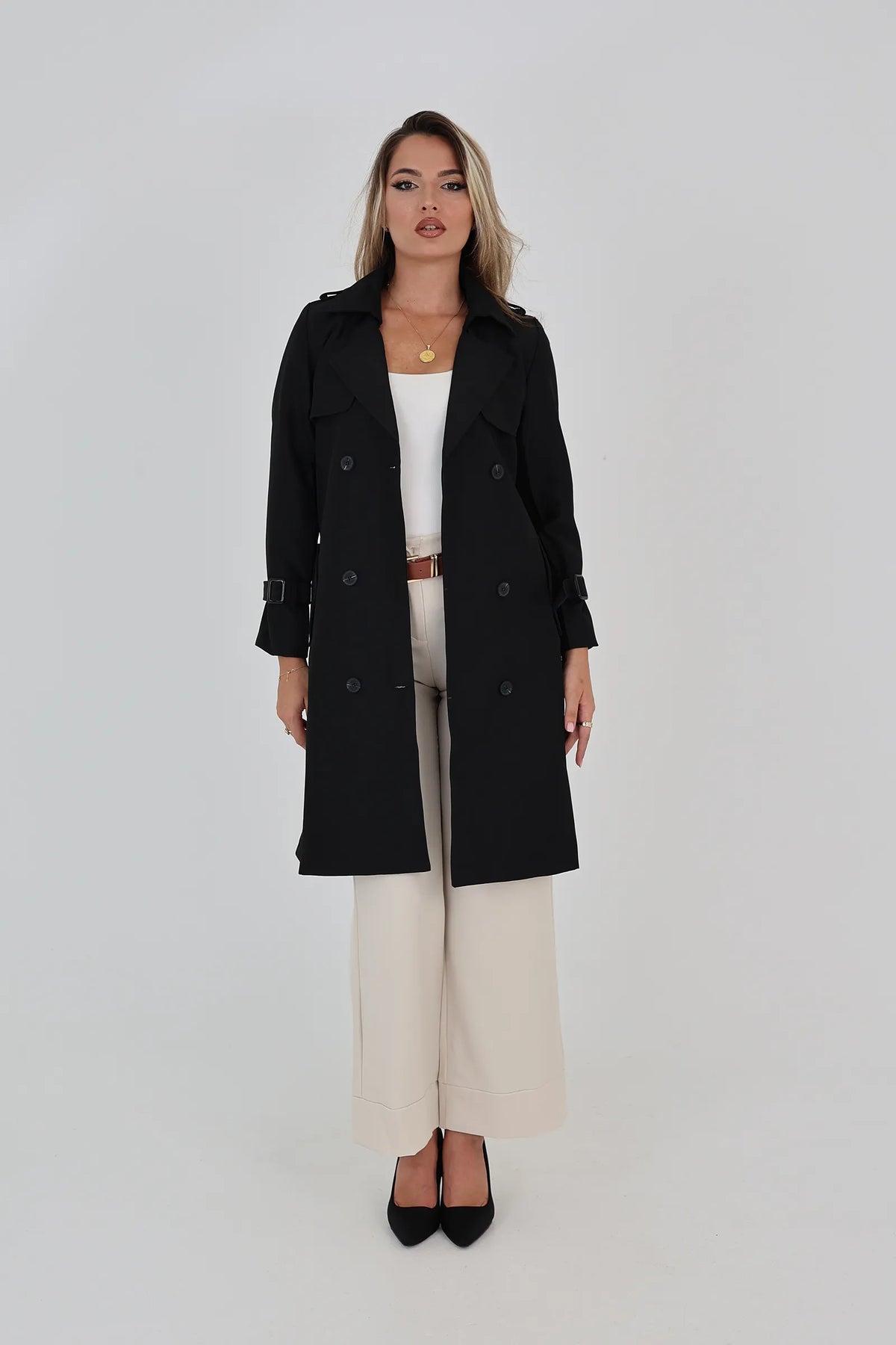Mantil midi trench