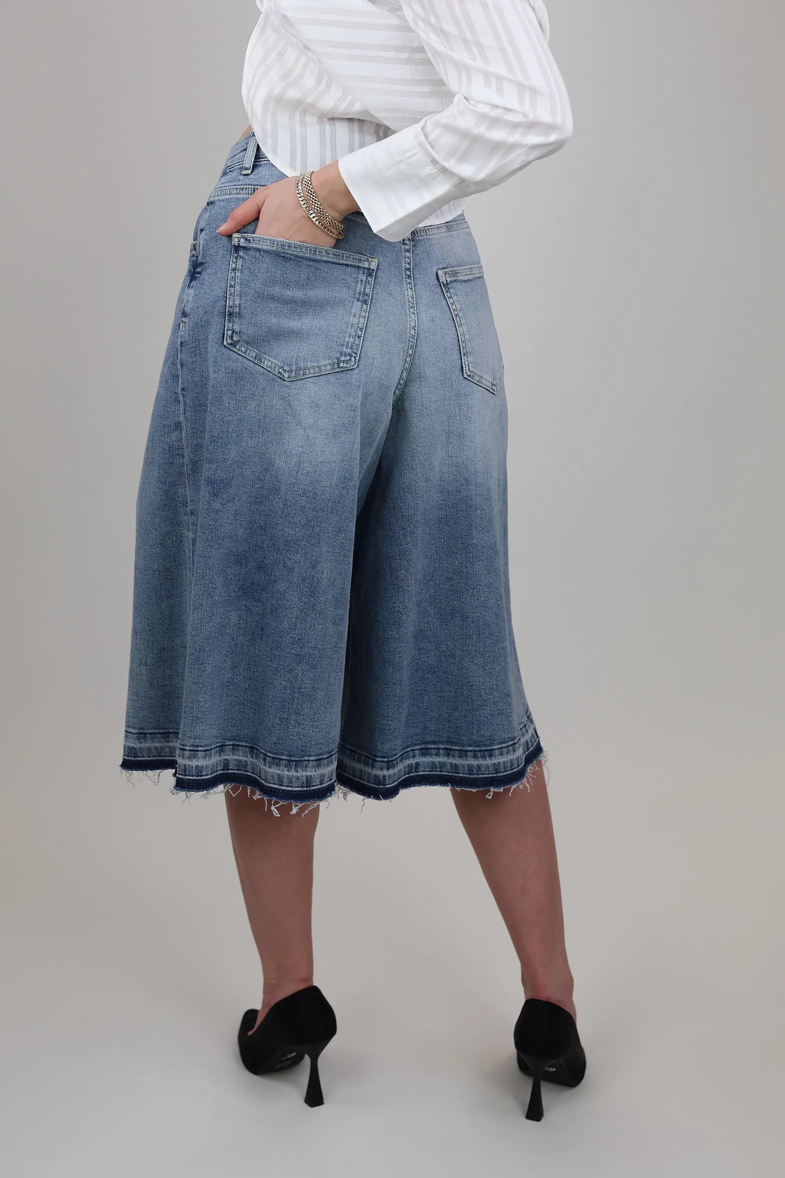 Farmerka bermuda denim