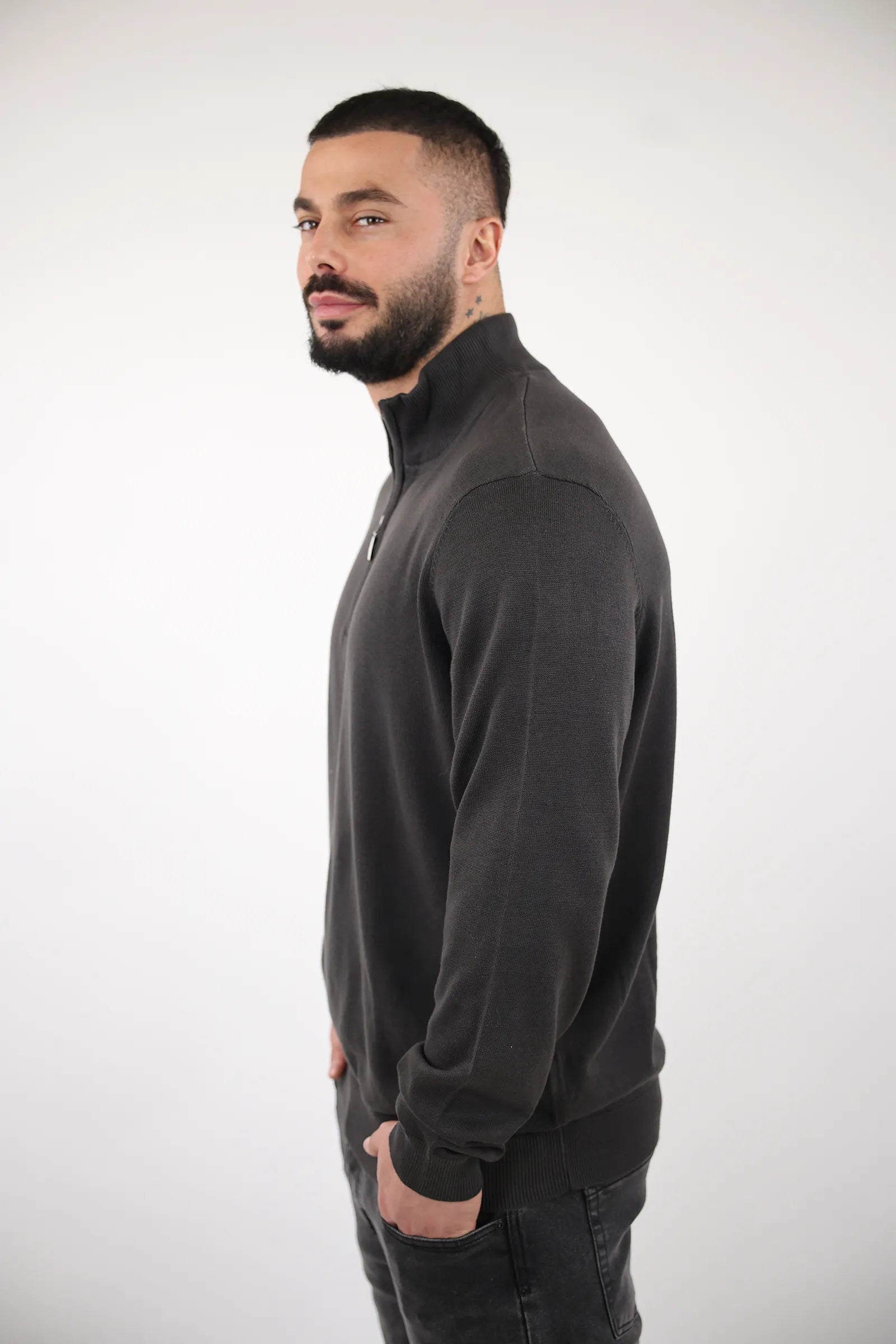 XHEMPER High Neck Zip up