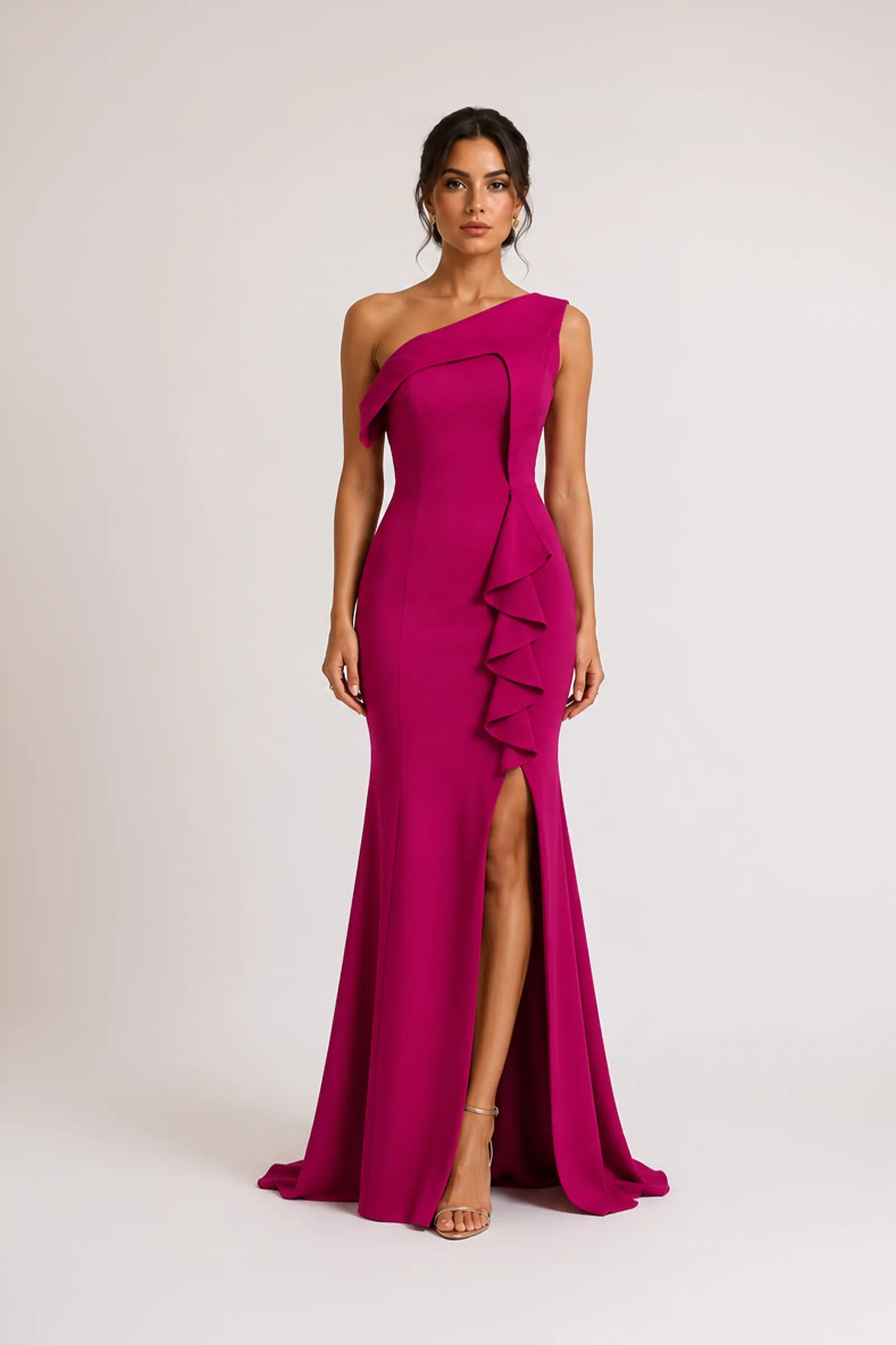 Fustan maxi asymmetric