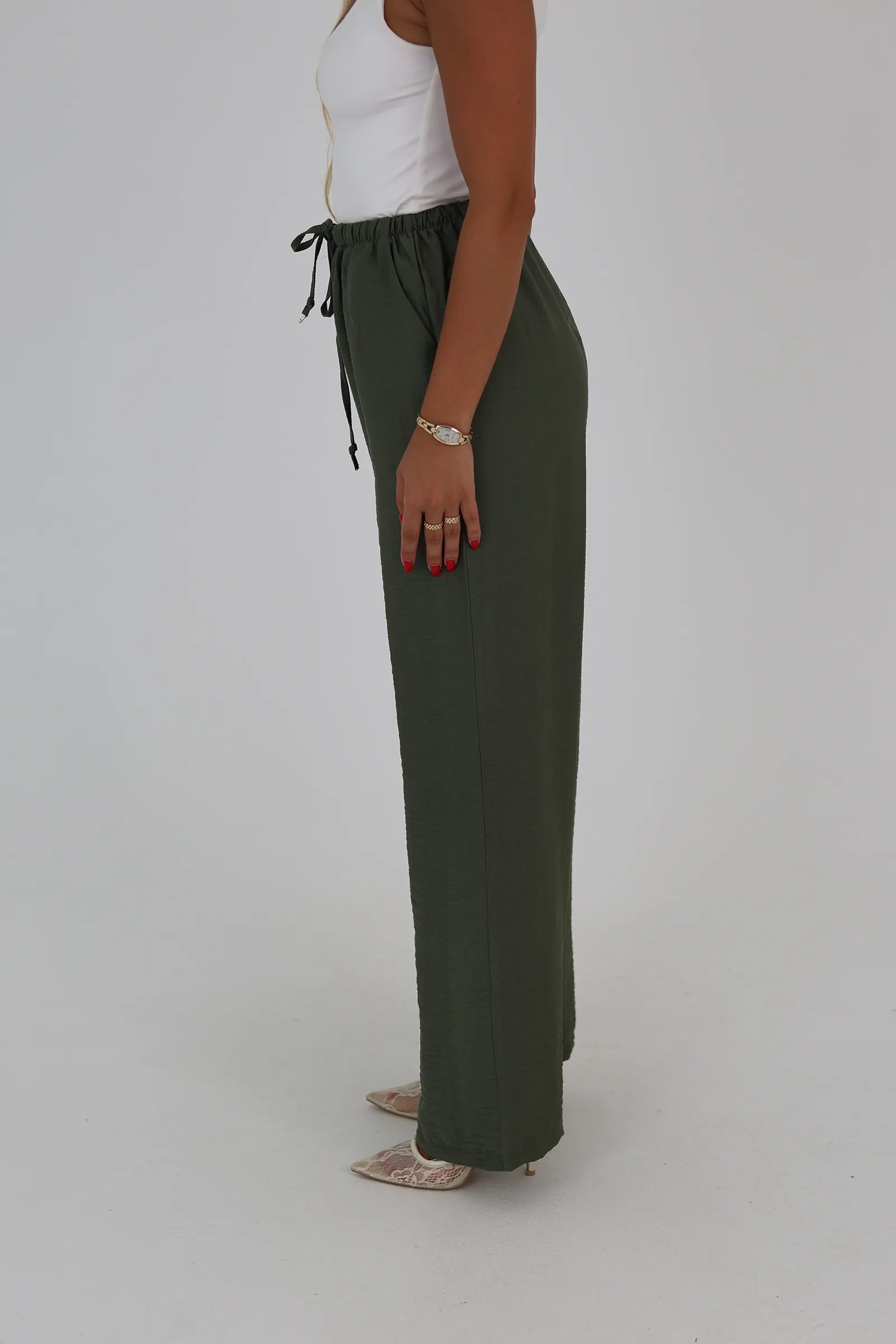 Pantallona linen wide leg