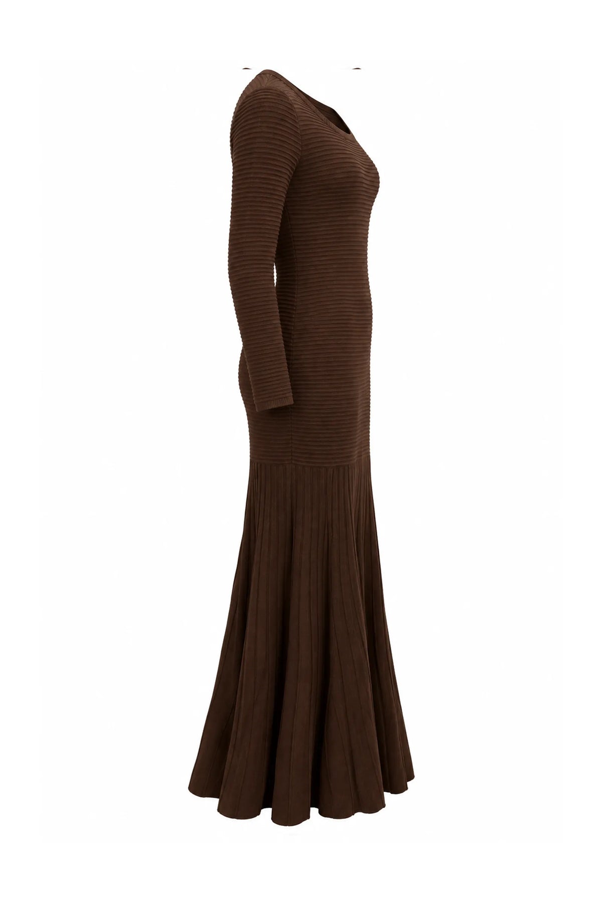 Fustan crew-neck maxi dress