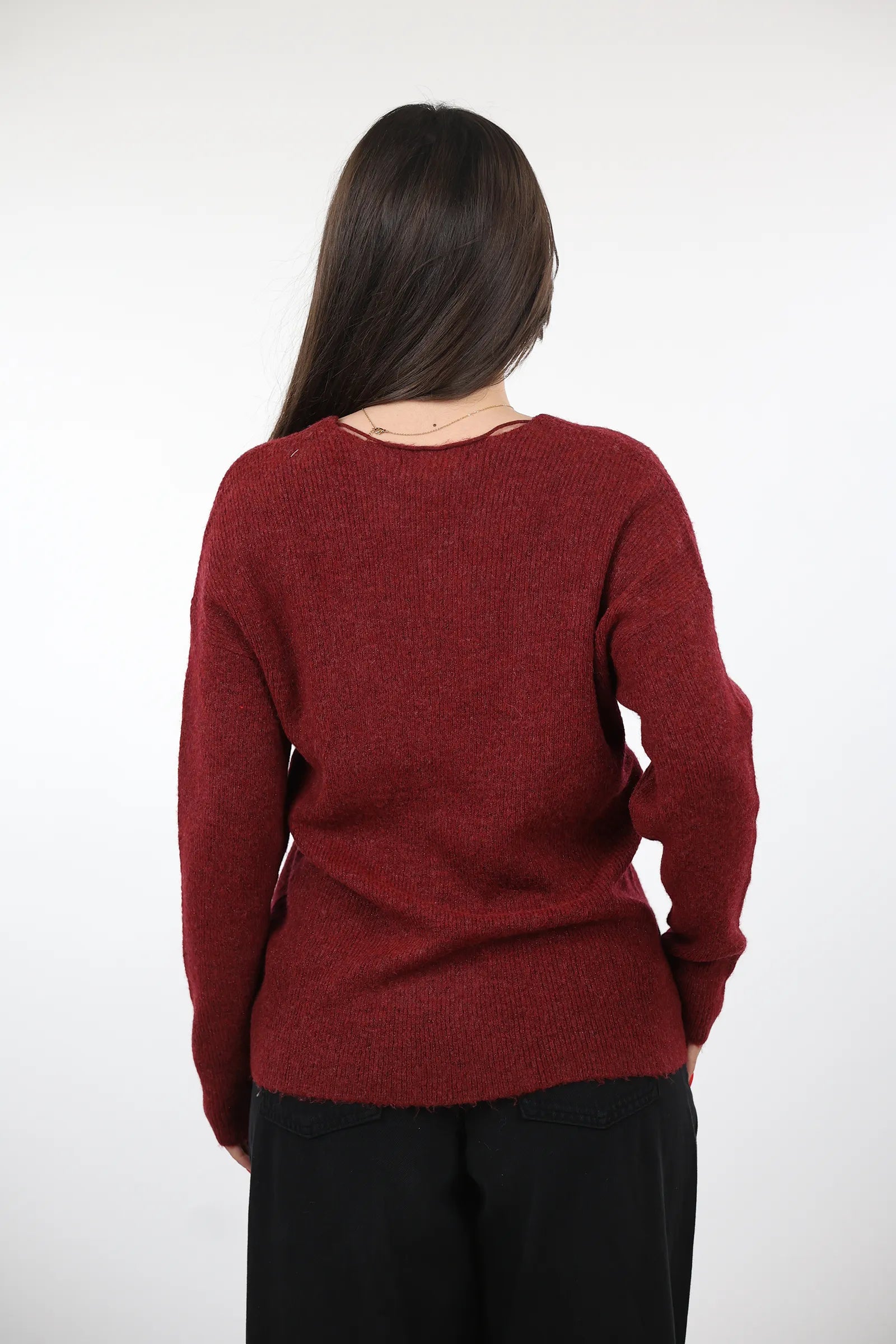 XHEMPER Deep V Knit