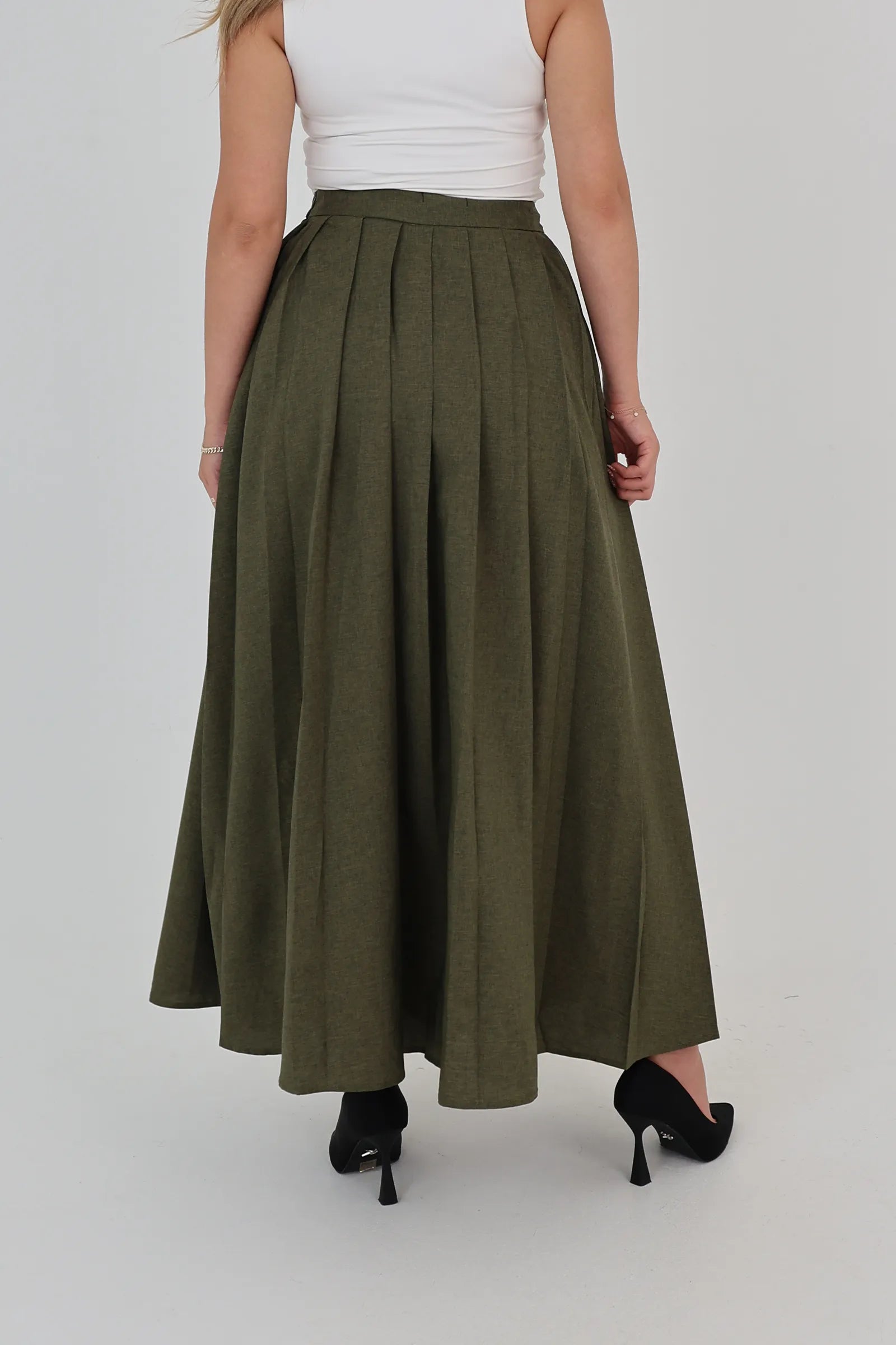 Fund maxi pleated skirt