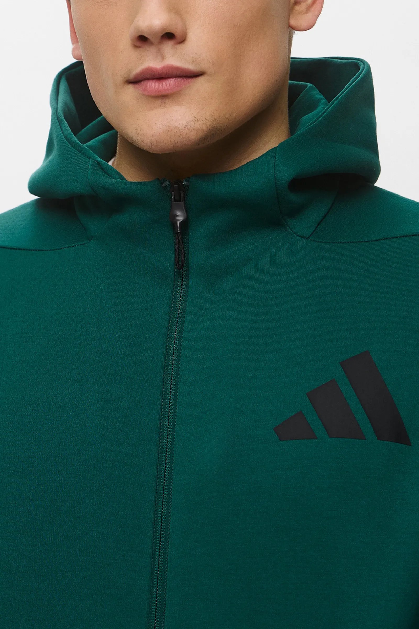 DUKS ADIDAS SPORTSWEAR ATHLETIC ZIP UP HOODIE Z.N.E IN EMERALD