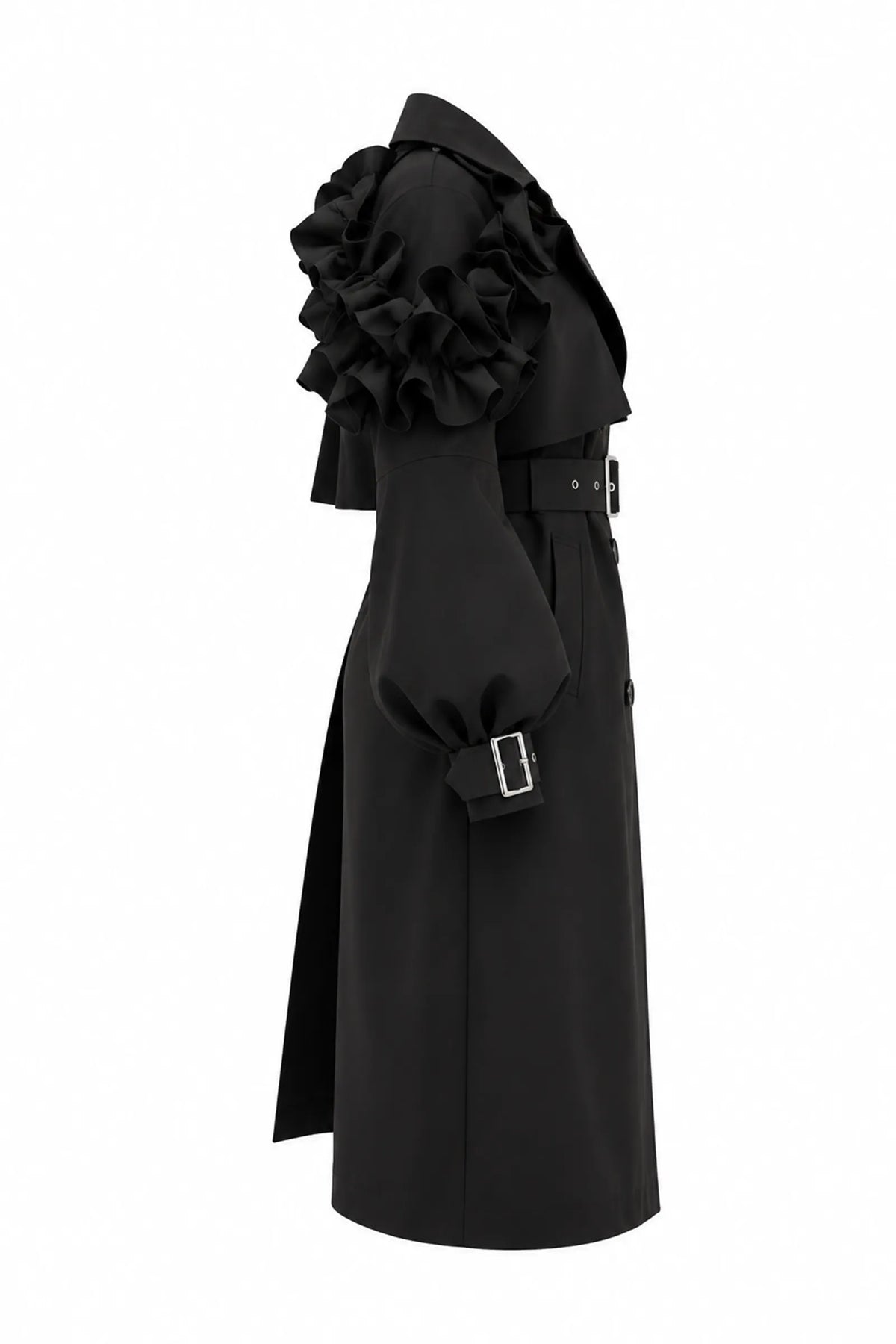 Mantil oversized ruffle