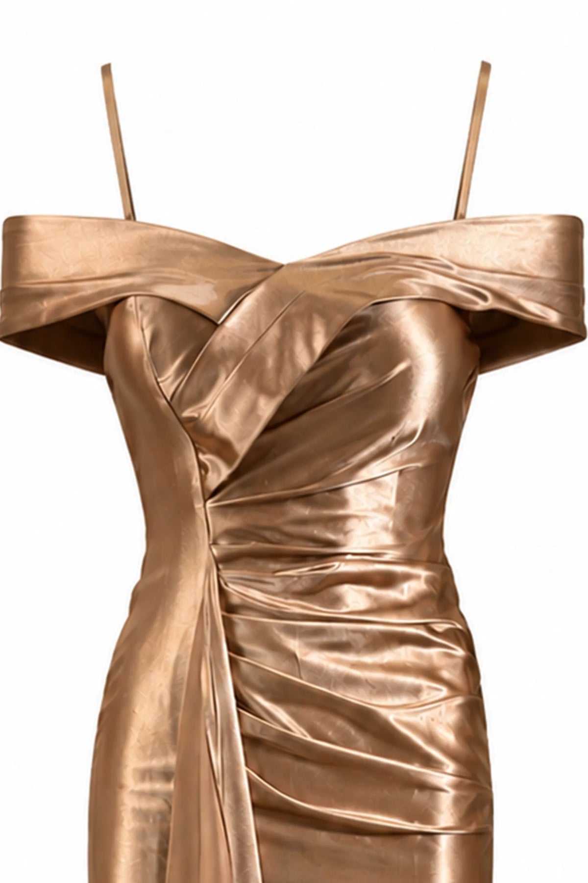 Fustan satin drapped