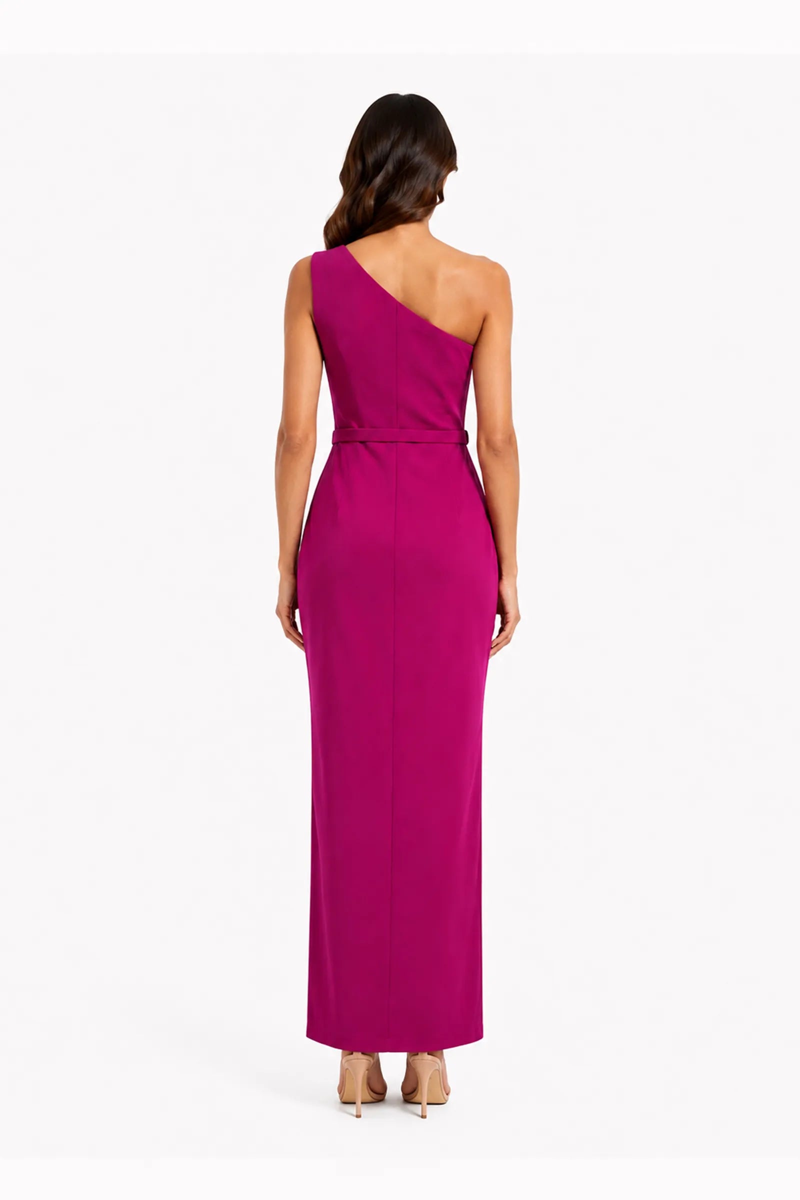 Fustan fuchsia volane