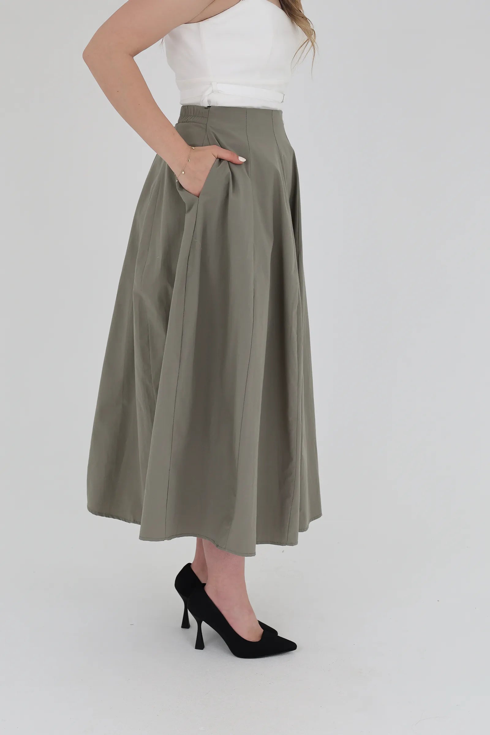 Fund midi circle skirt