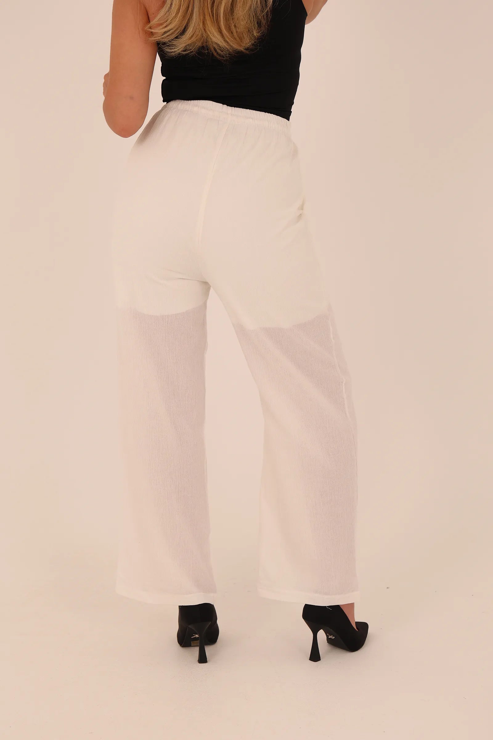 Pantallona linen elastic waist
