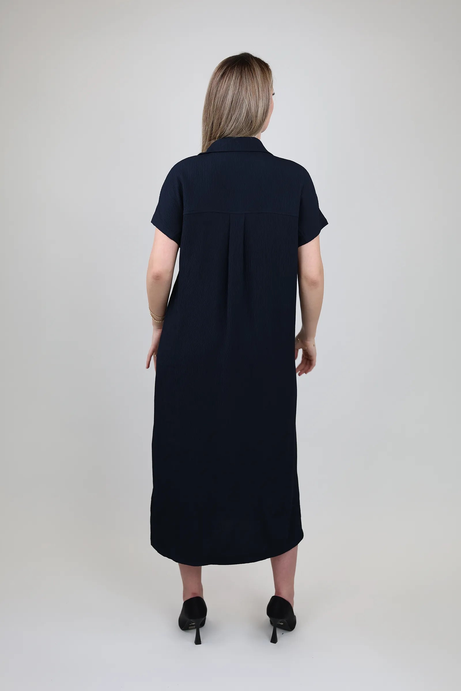 Fustan midi shirt dress