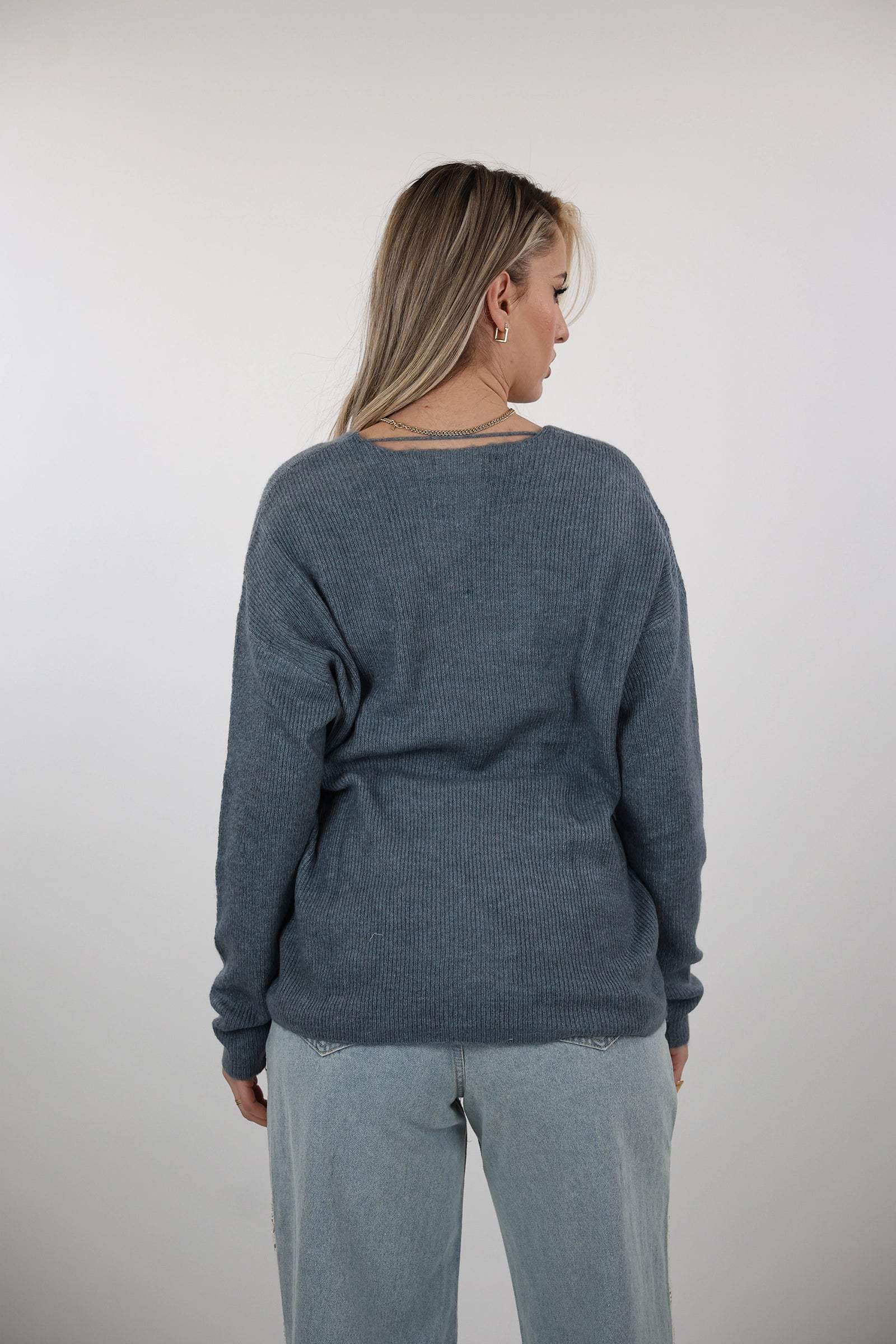 XHEMPER Deep V Knit