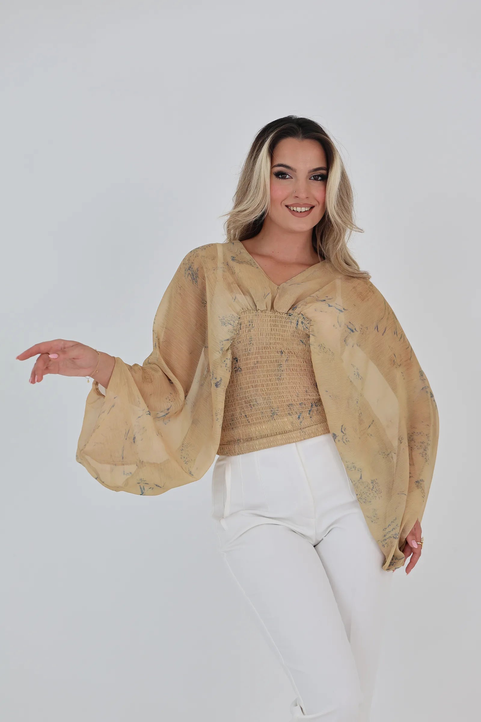 Bluze v-neck butterfly