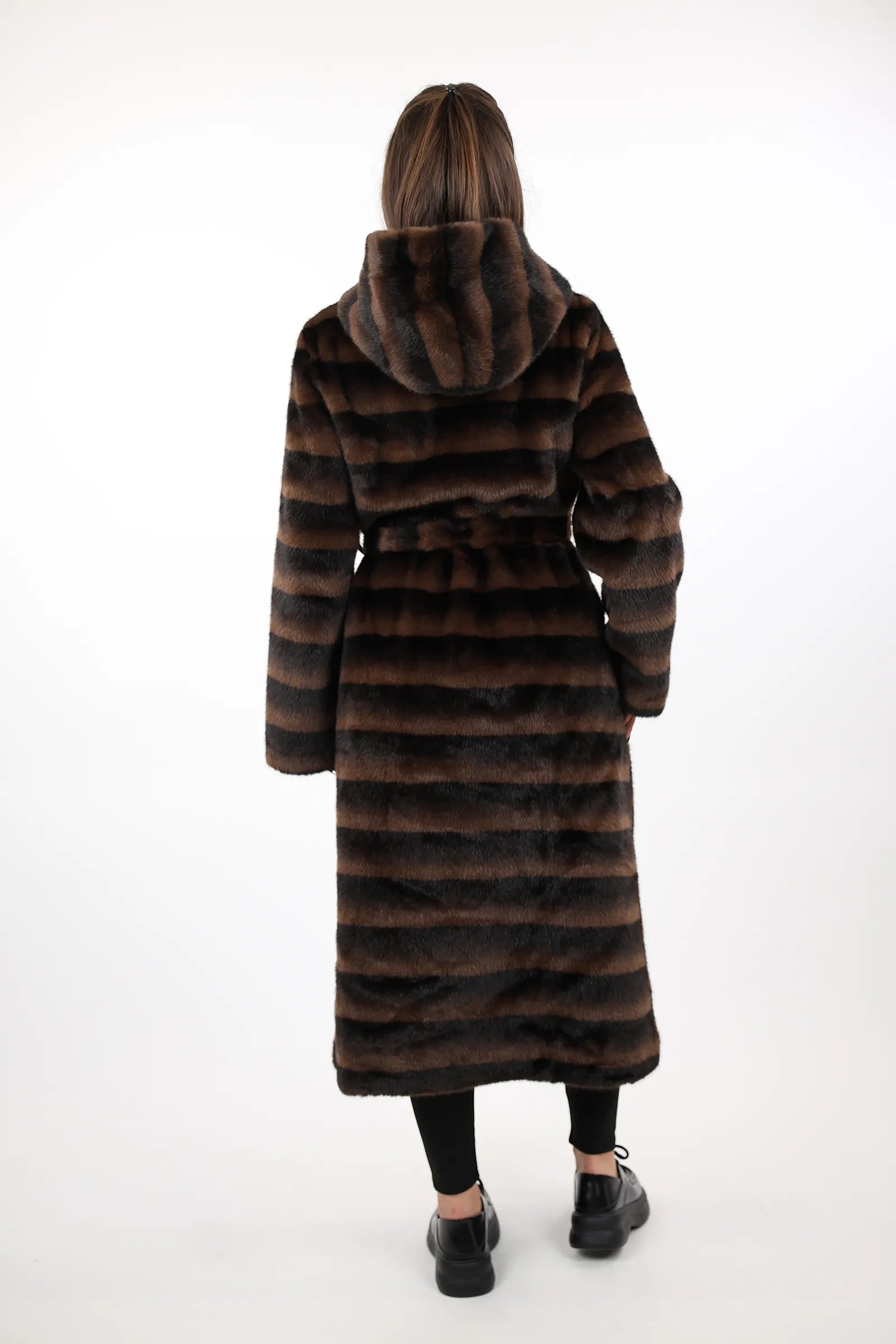 JAKNE  Striped Overcoat
