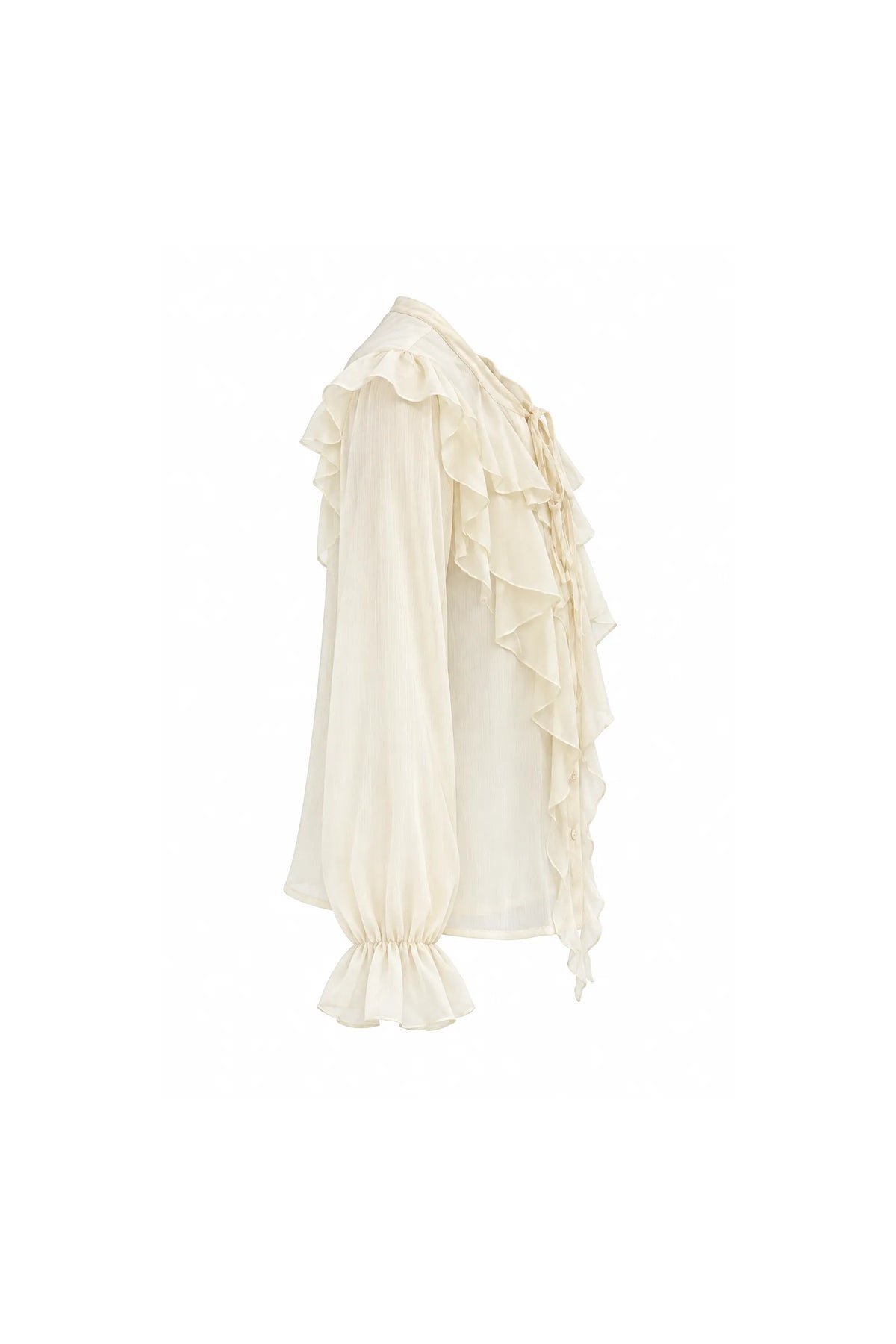 Kemishe tie neck ruffle