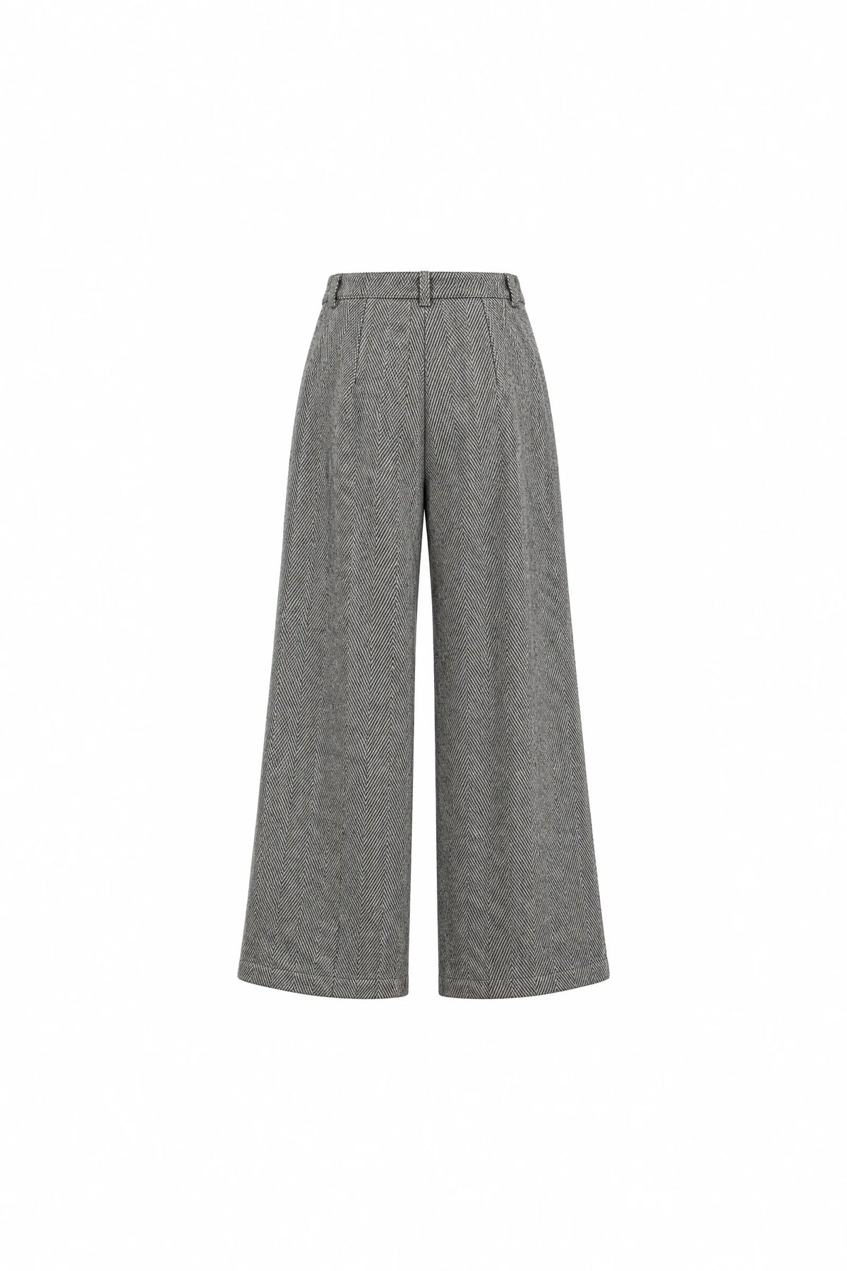 Pantallona herringbone-patterned
