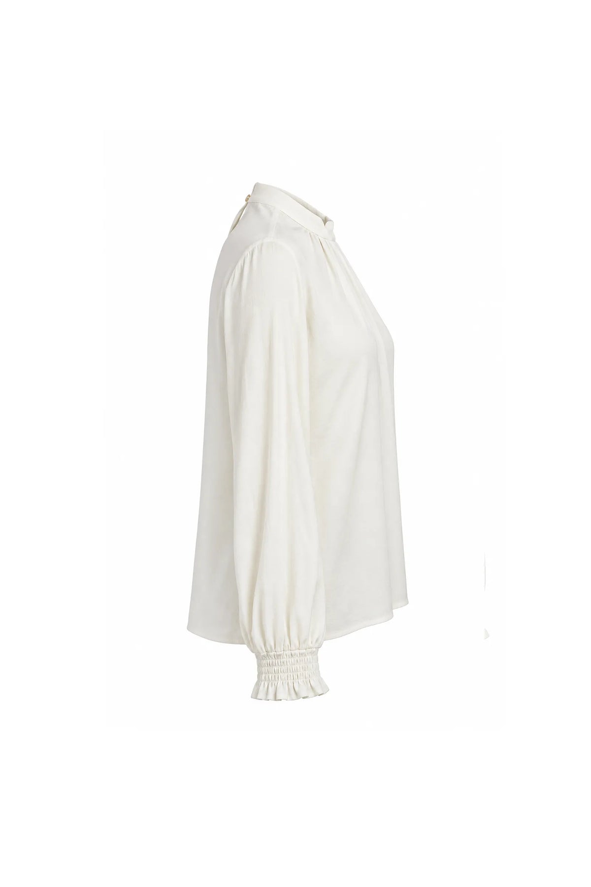 Bluze gathered high neck