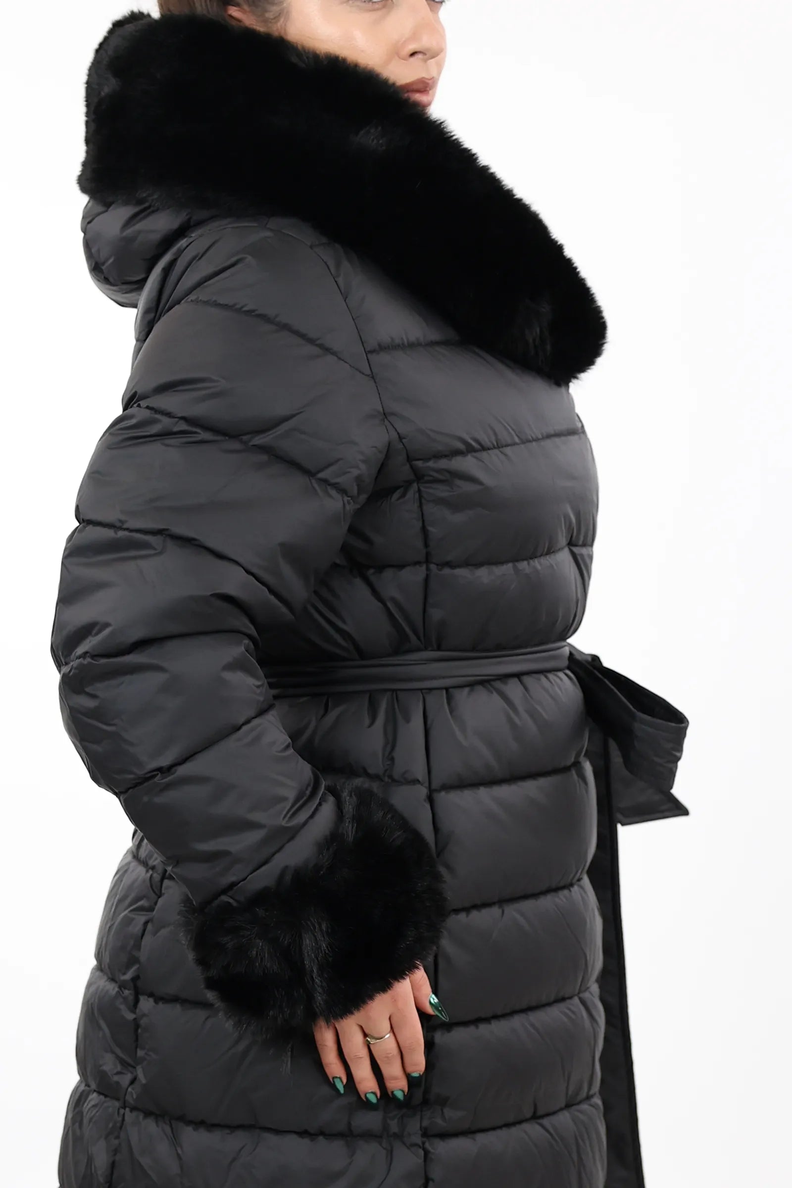 JAKNE Parka with Fur Cuffs
