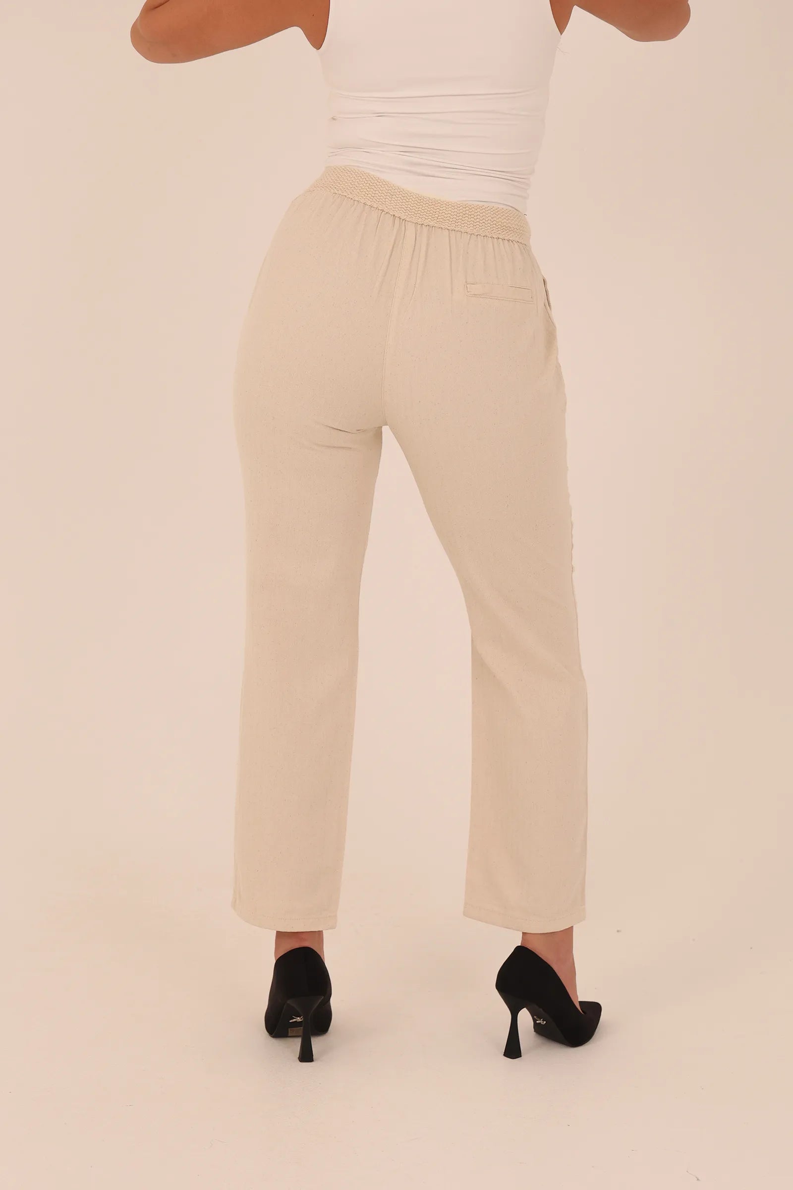 Pantallona tan straight leg