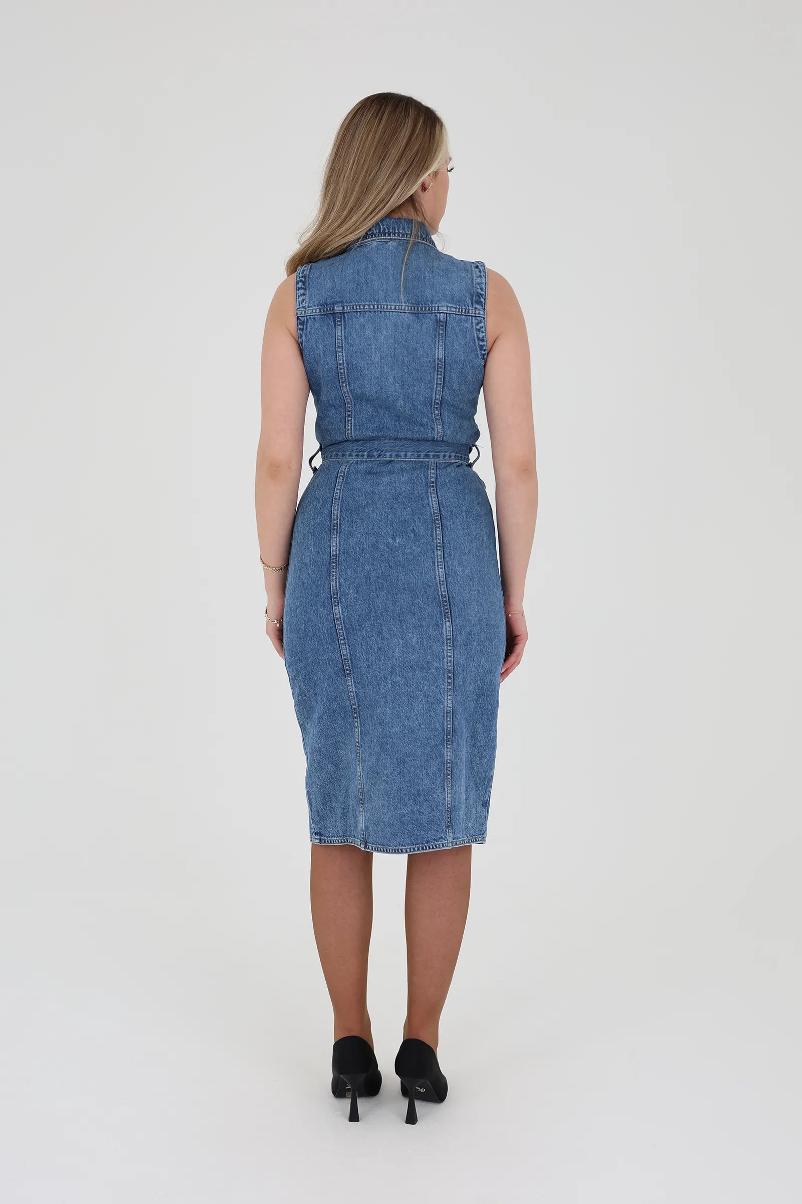 Fustan sleeveless indigo