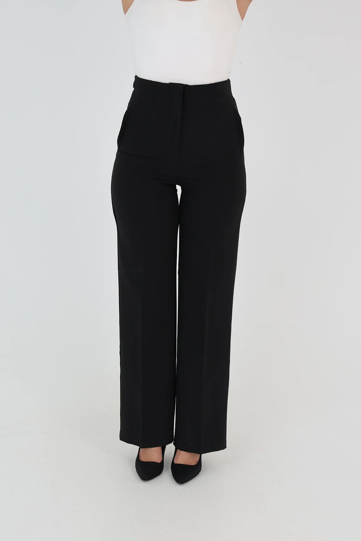 Pantallona wide-leg cropped