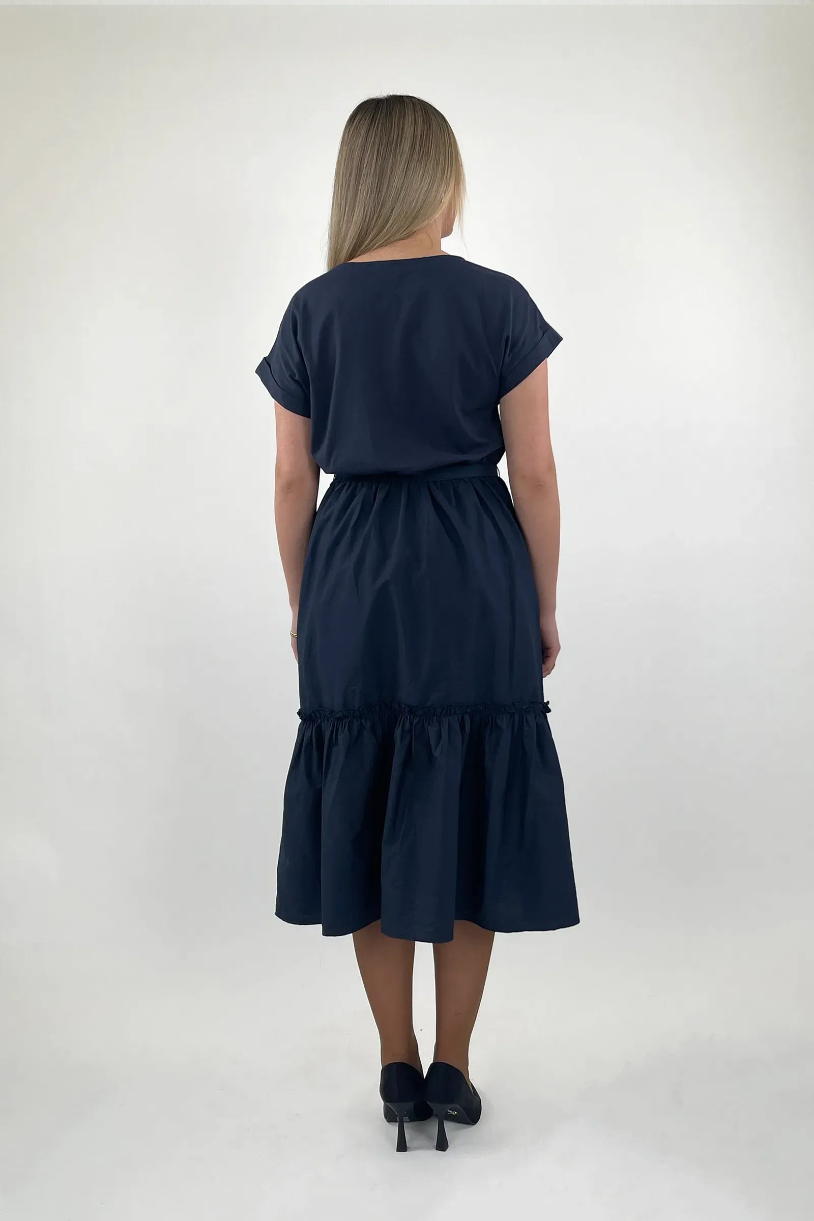 Fustan navy grace midi