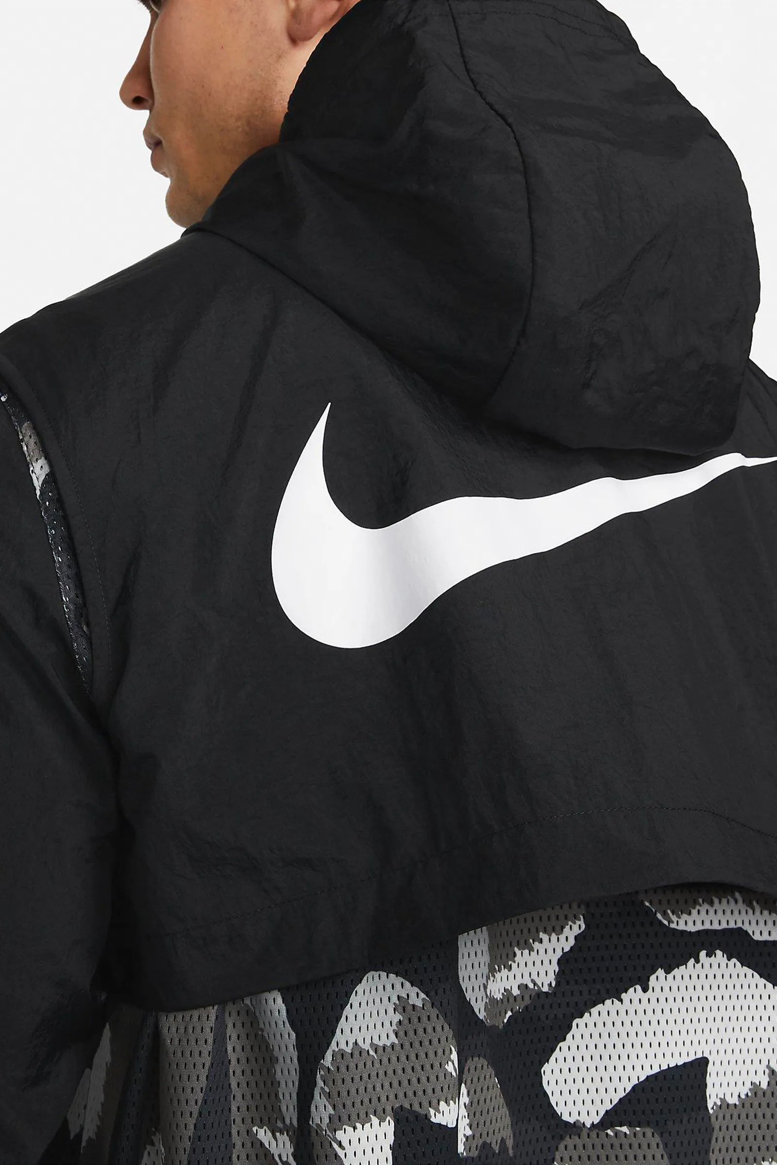DUKS Nike Dri-FIT Sport Clash Men's Full-Zip Training Jacket, Black/White, Large