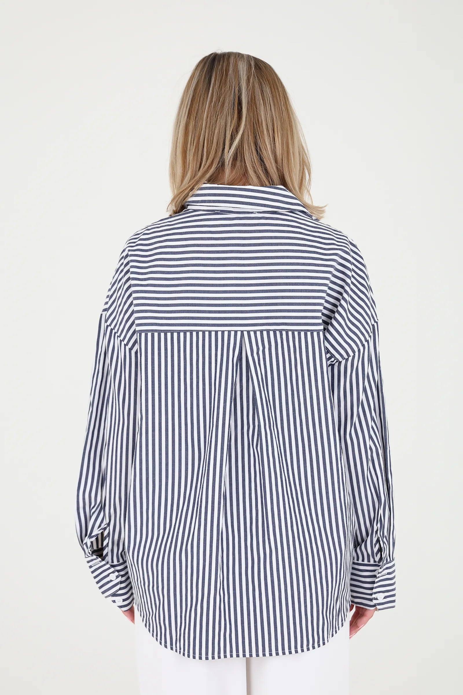 Kemishe blue&white striped