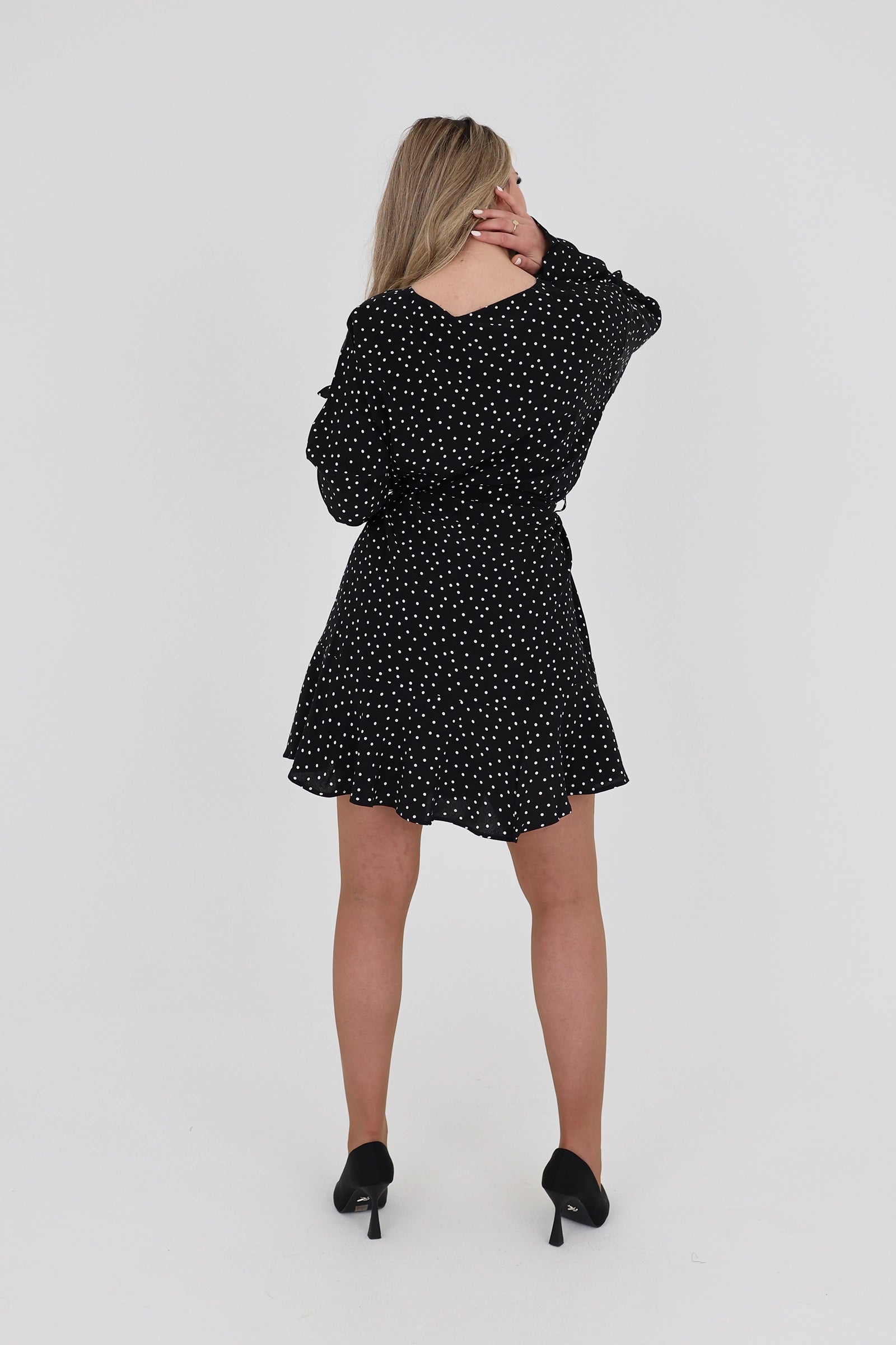 Fustan polka dot ruffle