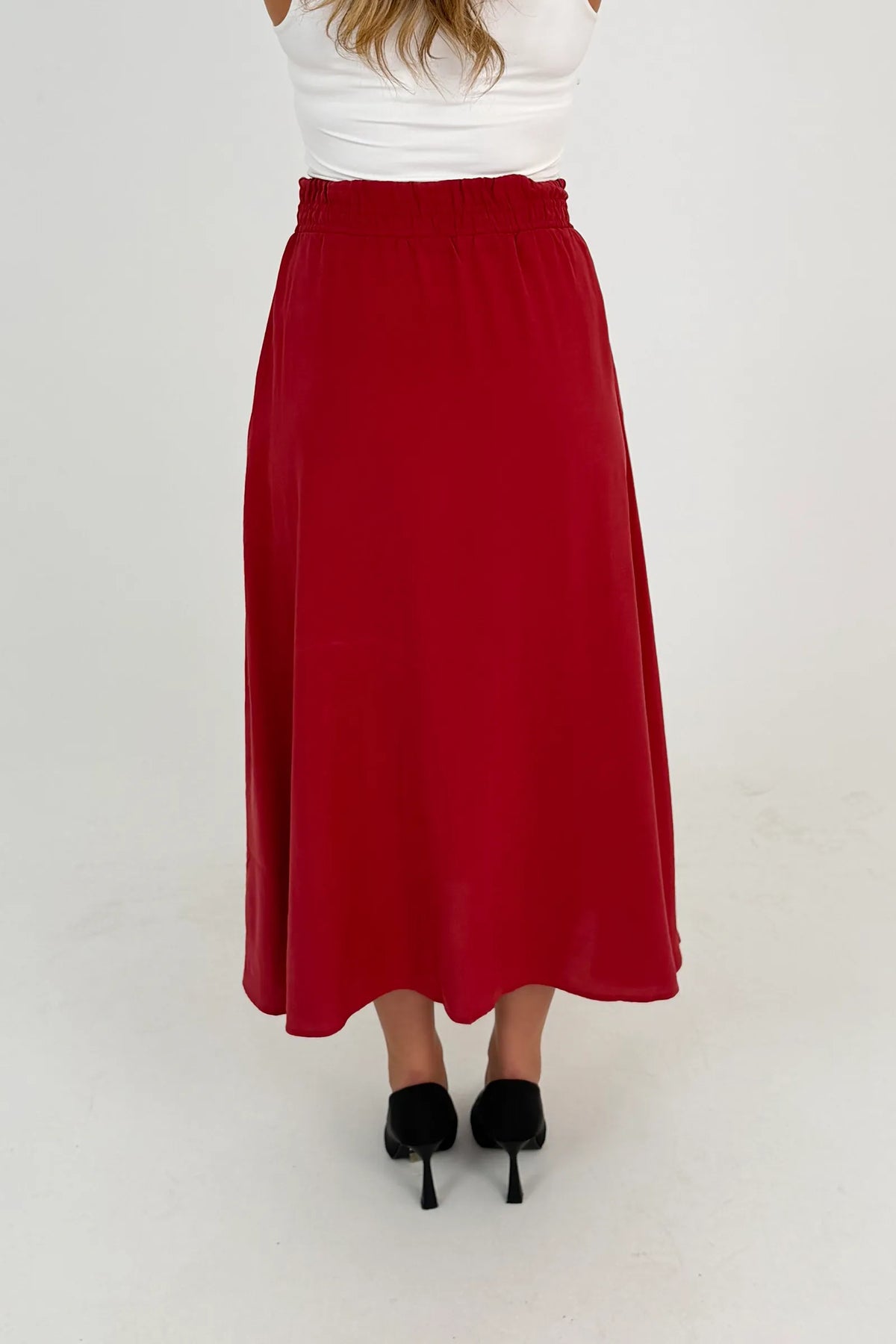 Fund  red midi skirt