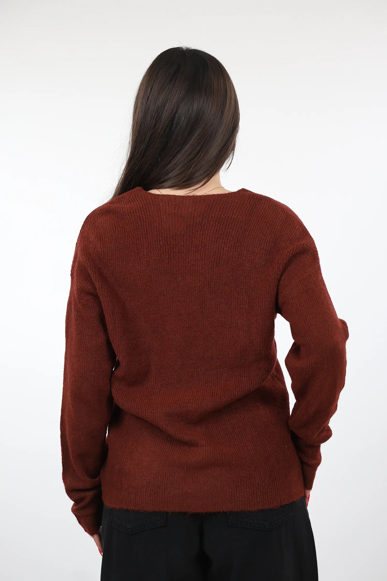 XHEMPER Deep V Knit