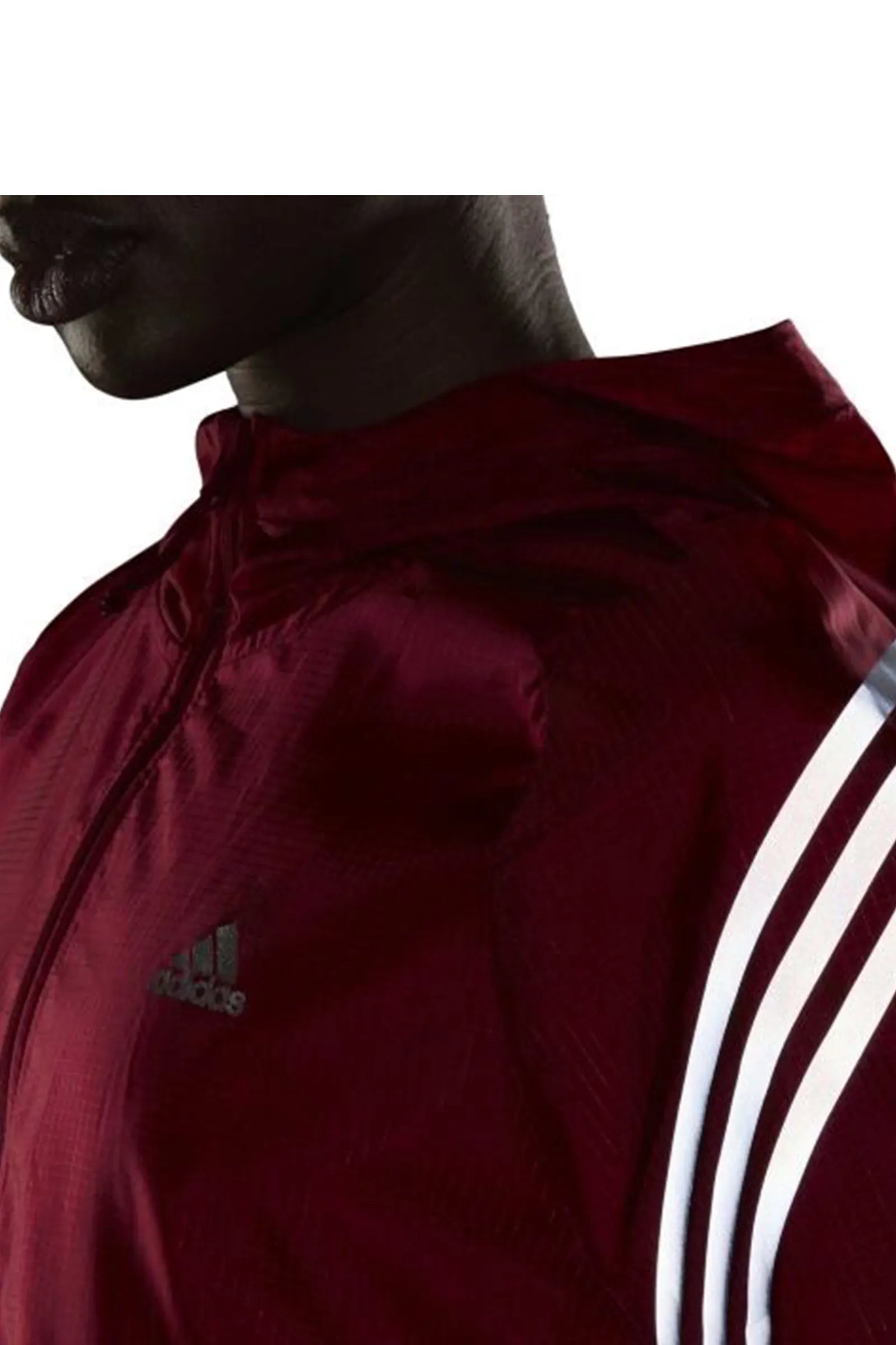 DUKS Run Icons 3-Streifen Hooded Running Windbreaker Rot