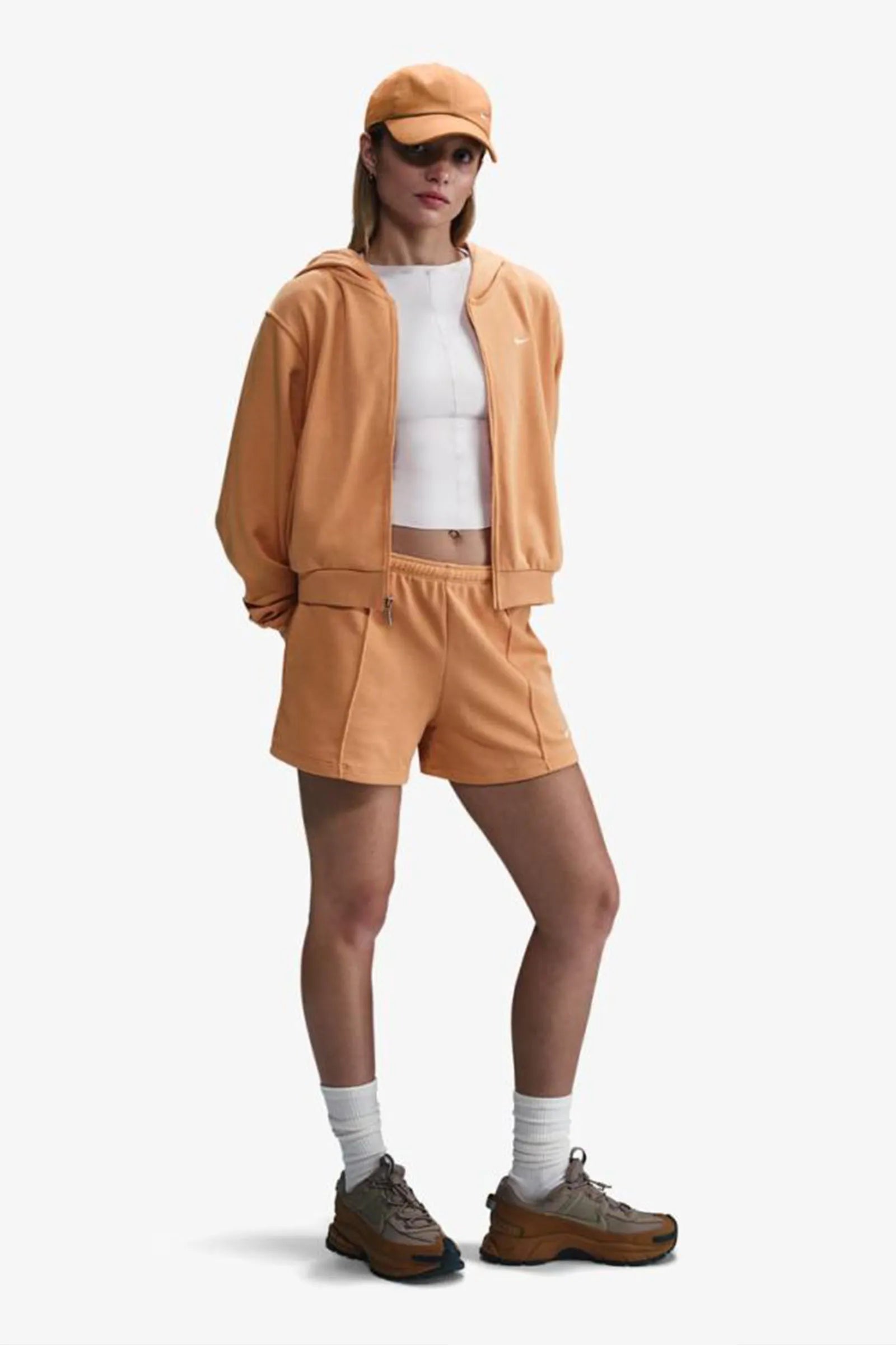 DUKS NIKE FELPA CHILL TERRY CON ZIP E CAPPUCCIO DONNA FN2415 856