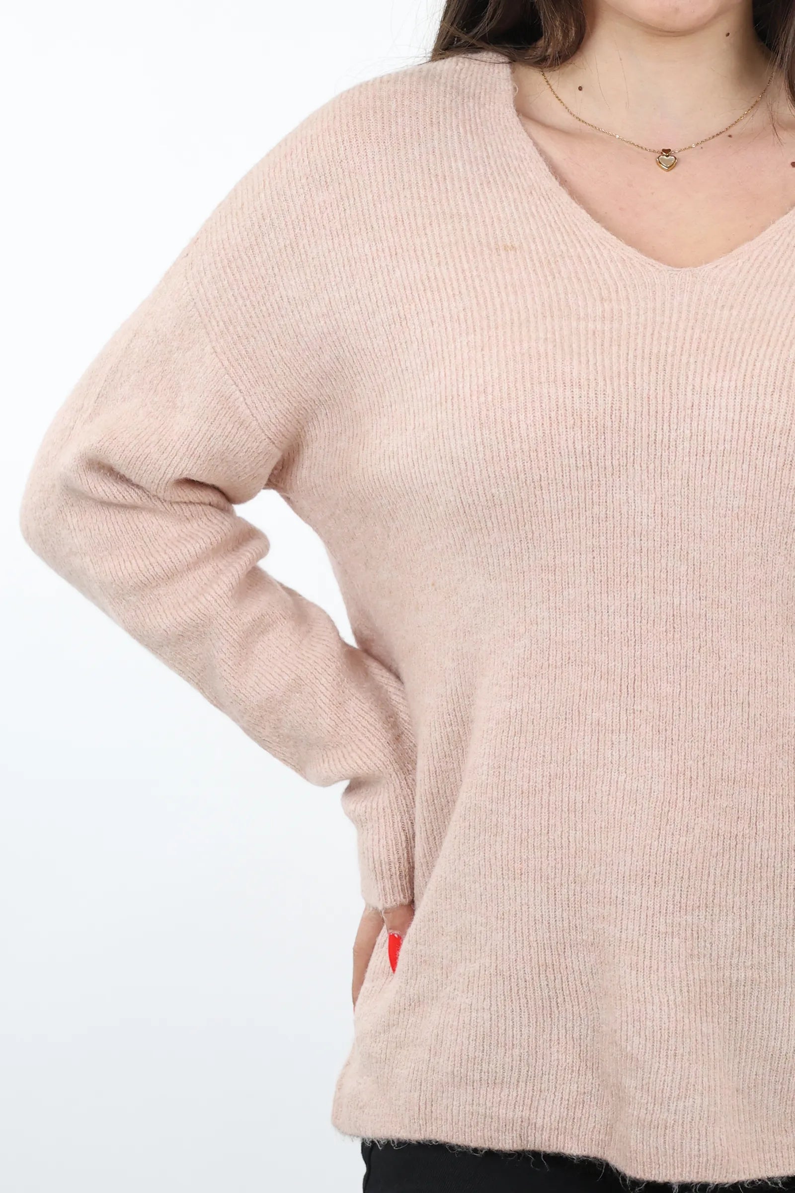 XHEMPER Deep V Knit
