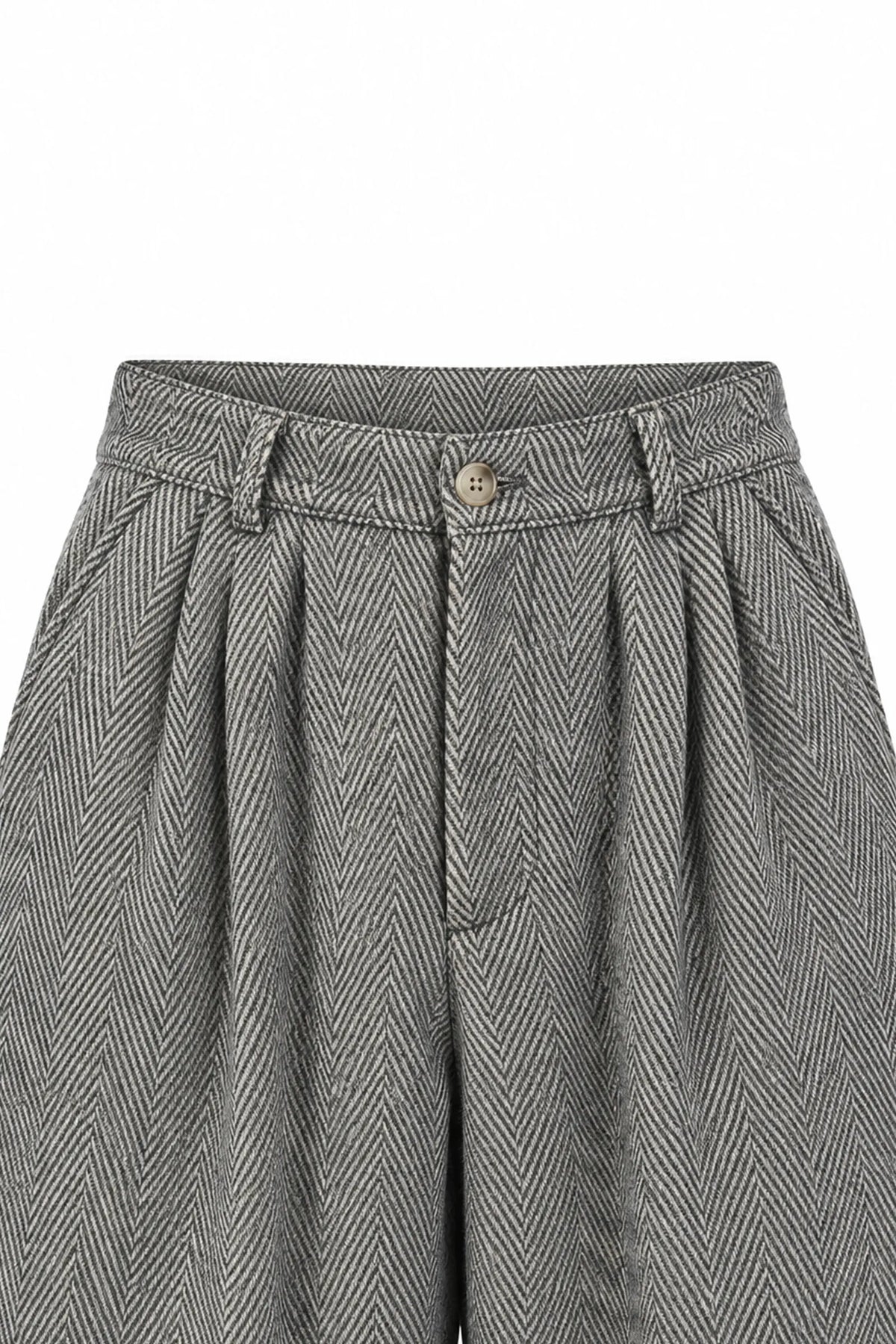 Pantallona herringbone-patterned
